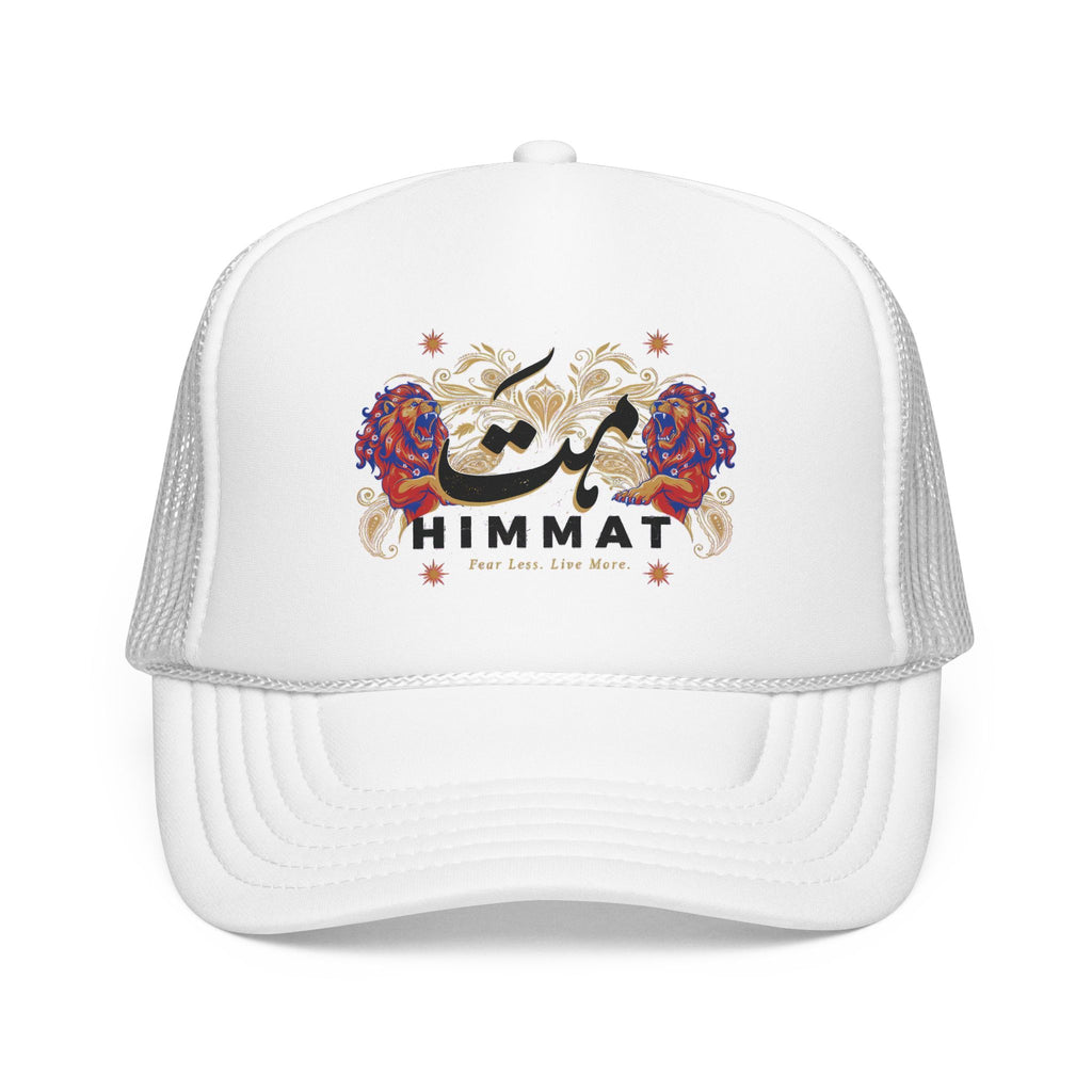 Trucker Hat — Vintage Floral Rose Skull Design (Live Loud, Live More)