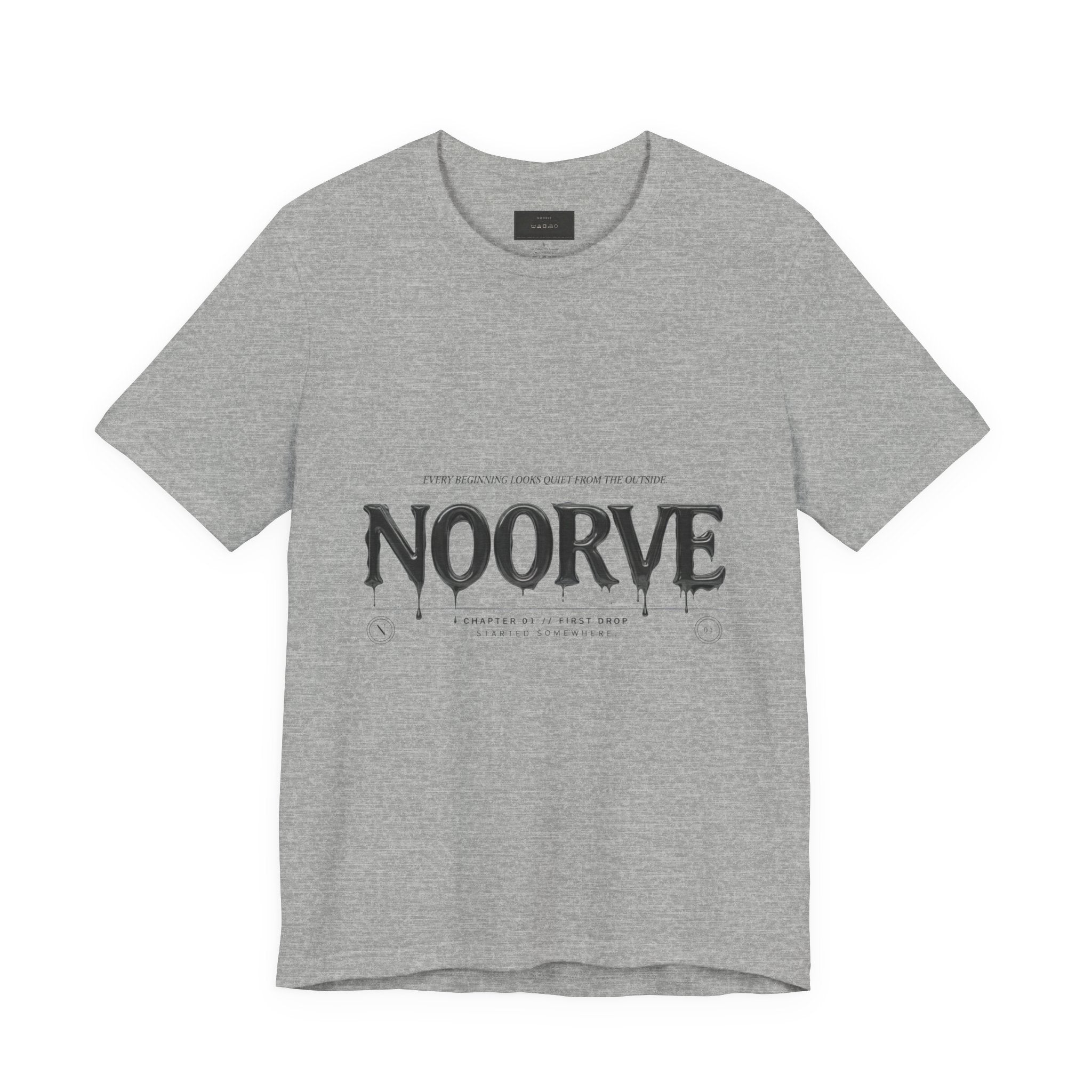 Noorve Drip Logo T-Shirt — Graphic White Tee with Gothic Dripping Text | Noorve | T-Shirt