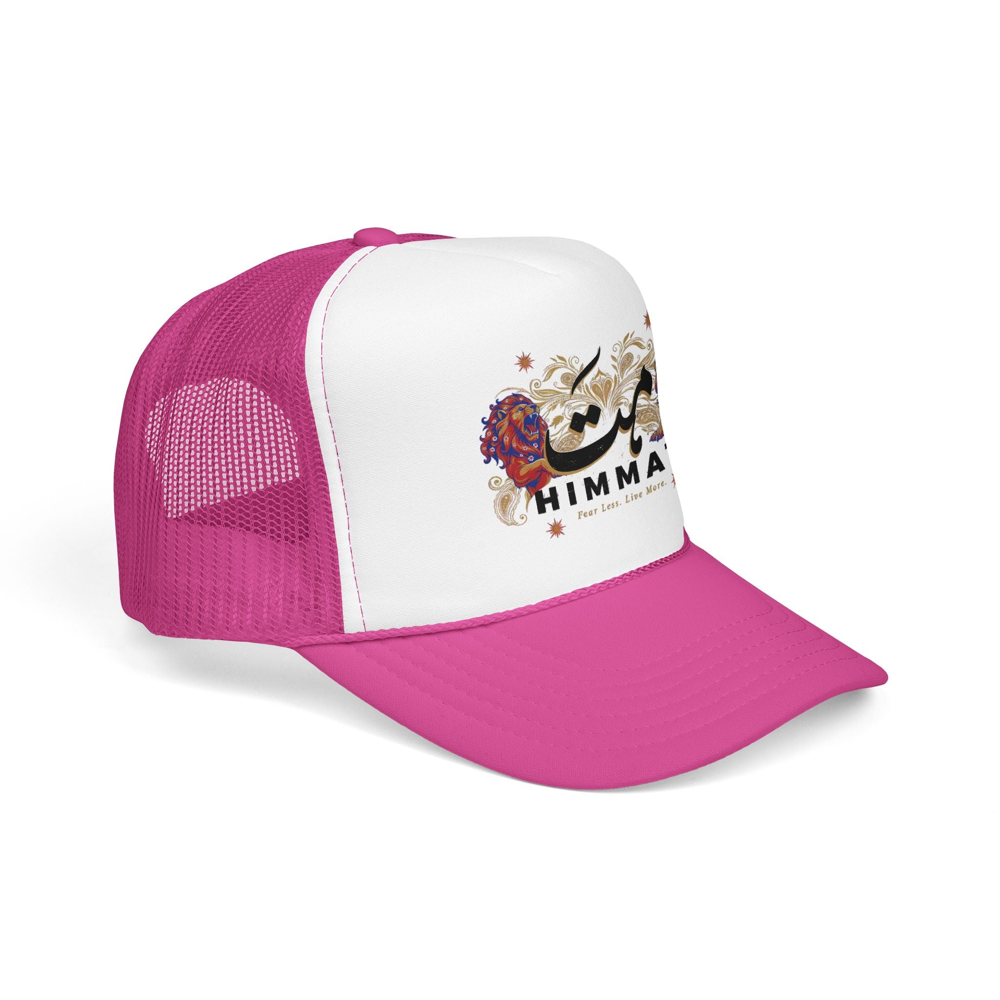 Trucker Hat — Vintage Floral Rose Skull Design (Live Loud, Live More)