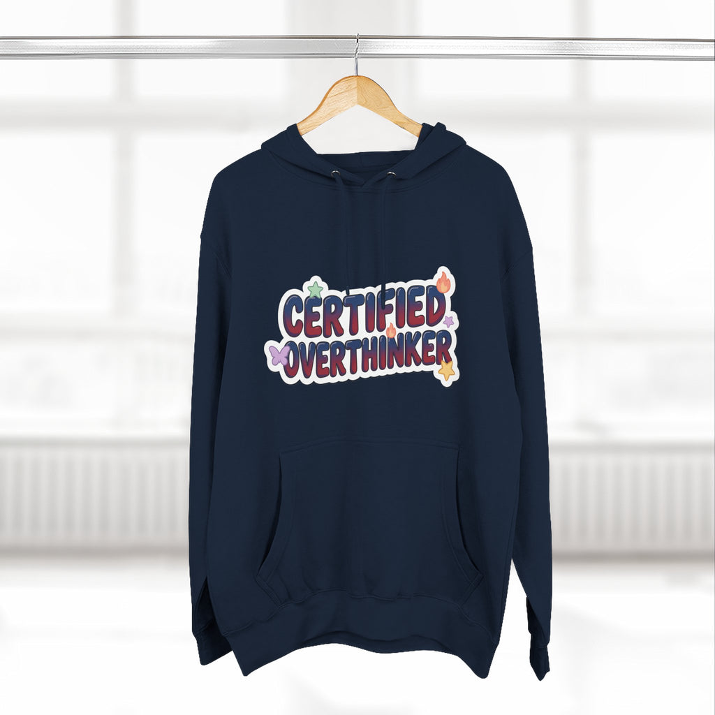Hoodie — 'Certified Overthinker' & 'Anti Surfing Sun Club' Graphic Pullover