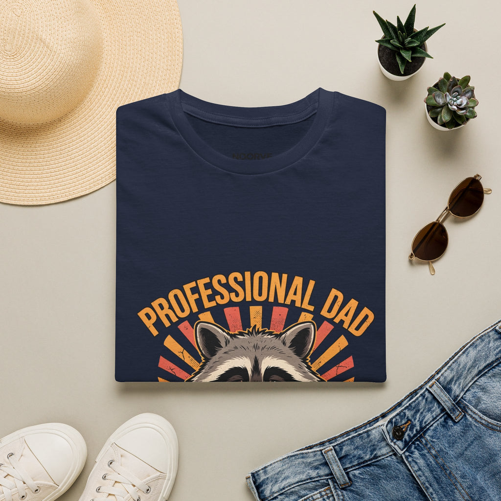 Dad T-Shirt – Professional Dad, Amateur Sleeper Cute Raccoon Father's Day Tee | Noorve | T-Shirt