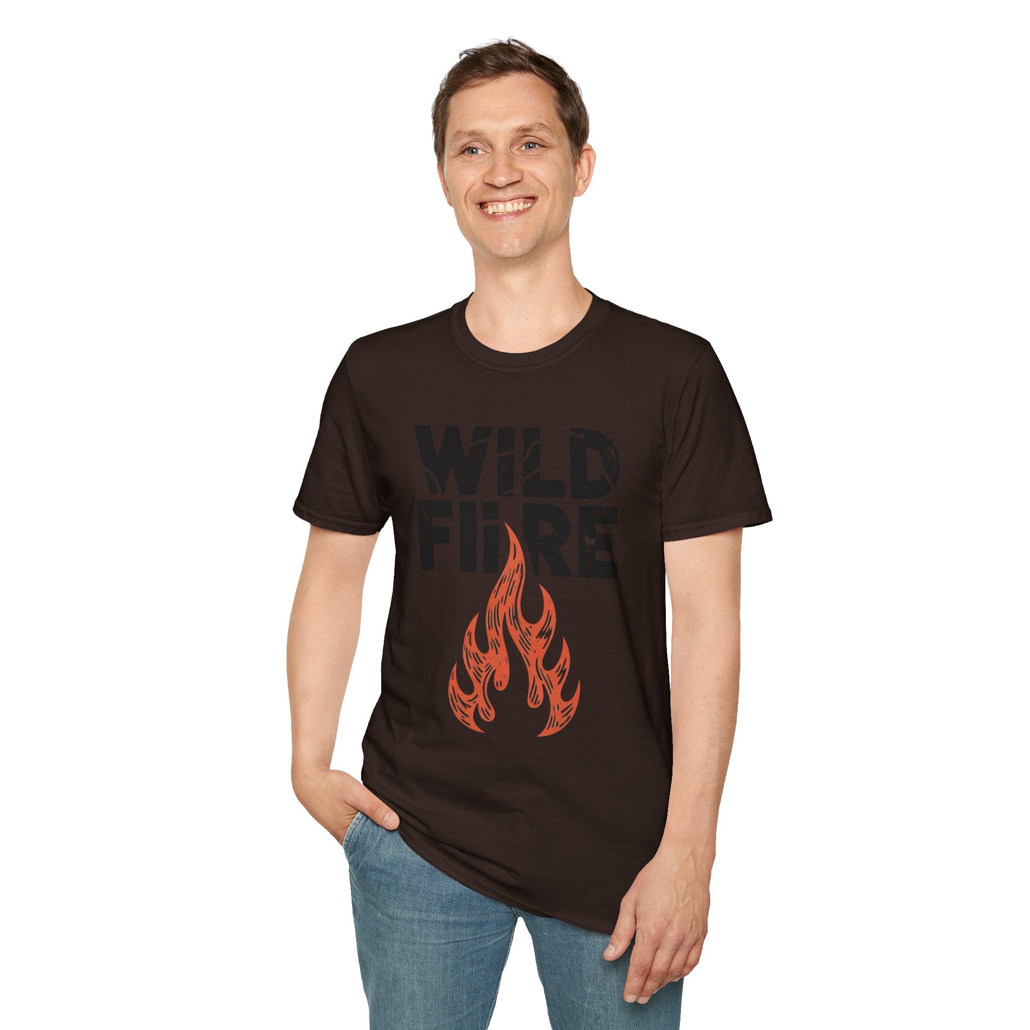 Wild Fire Graphic T‑Shirt — Bold Flame Typography Tee