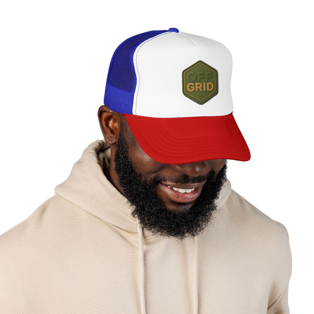 Off Grid Trucker Hat — Outdoor Adventure Foam Mesh Cap
