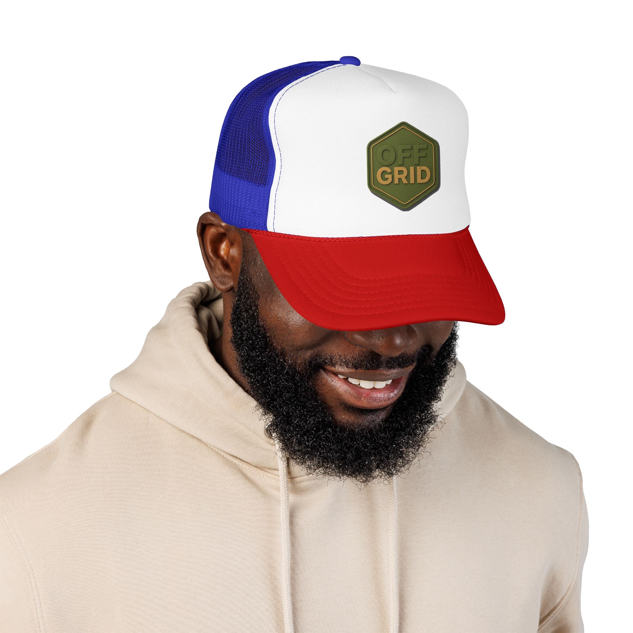 Off Grid Trucker Hat — Outdoor Adventure Foam Mesh Cap