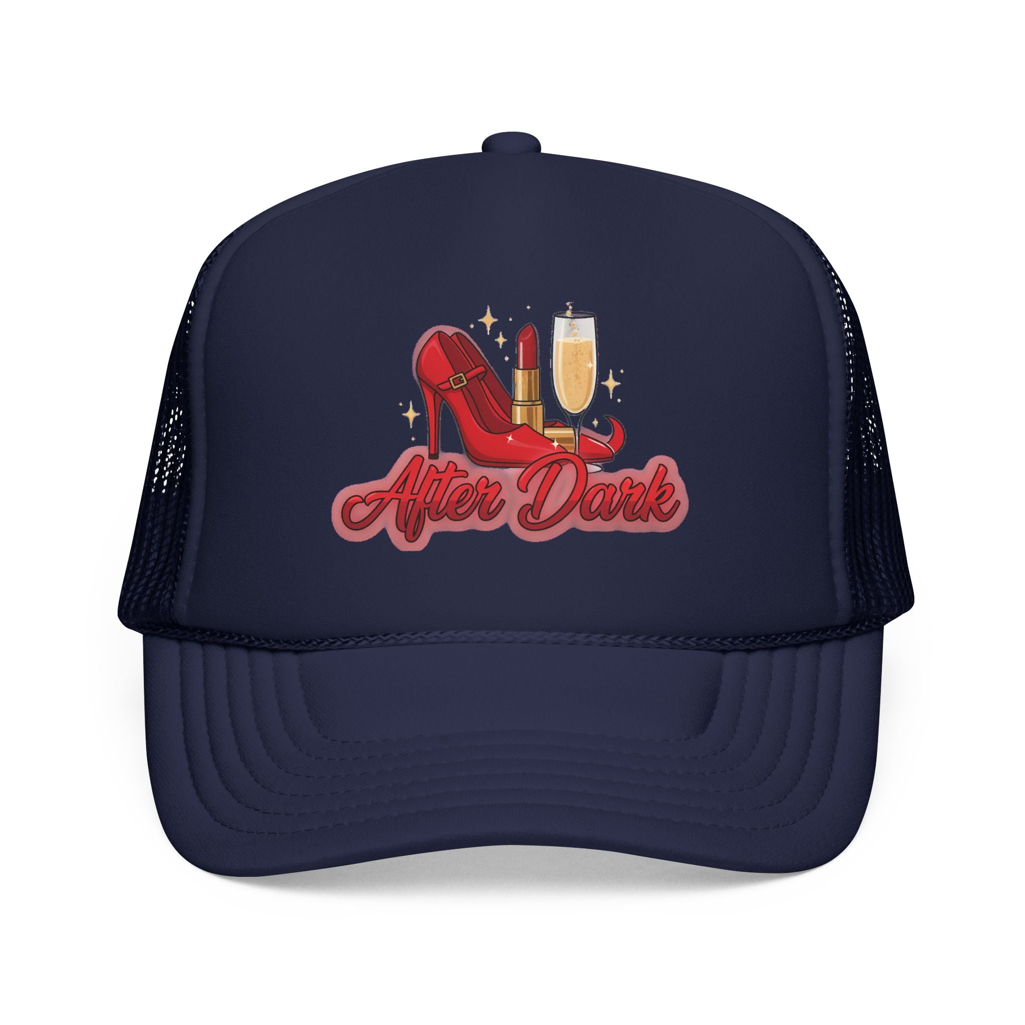 After Dark Trucker Hat — Red Heels & Champagne Foam Cap | Noorve | Hats