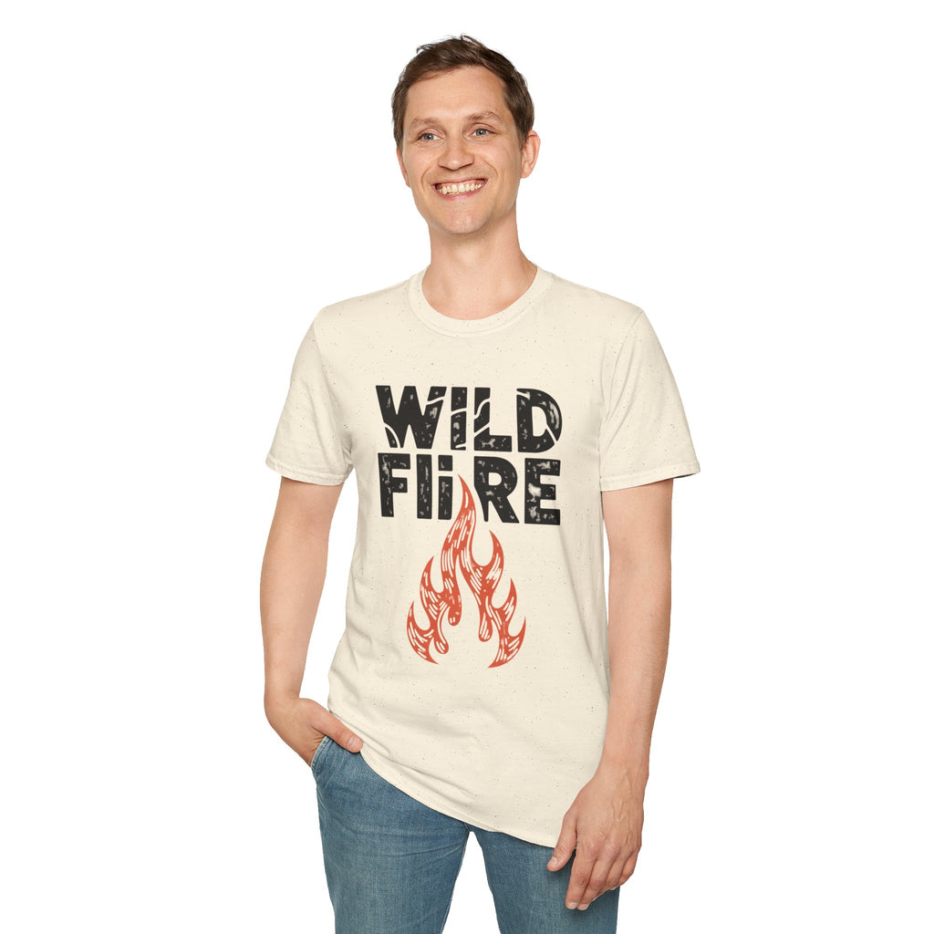 Wild Fire Graphic T‑Shirt — Bold Flame Typography Tee