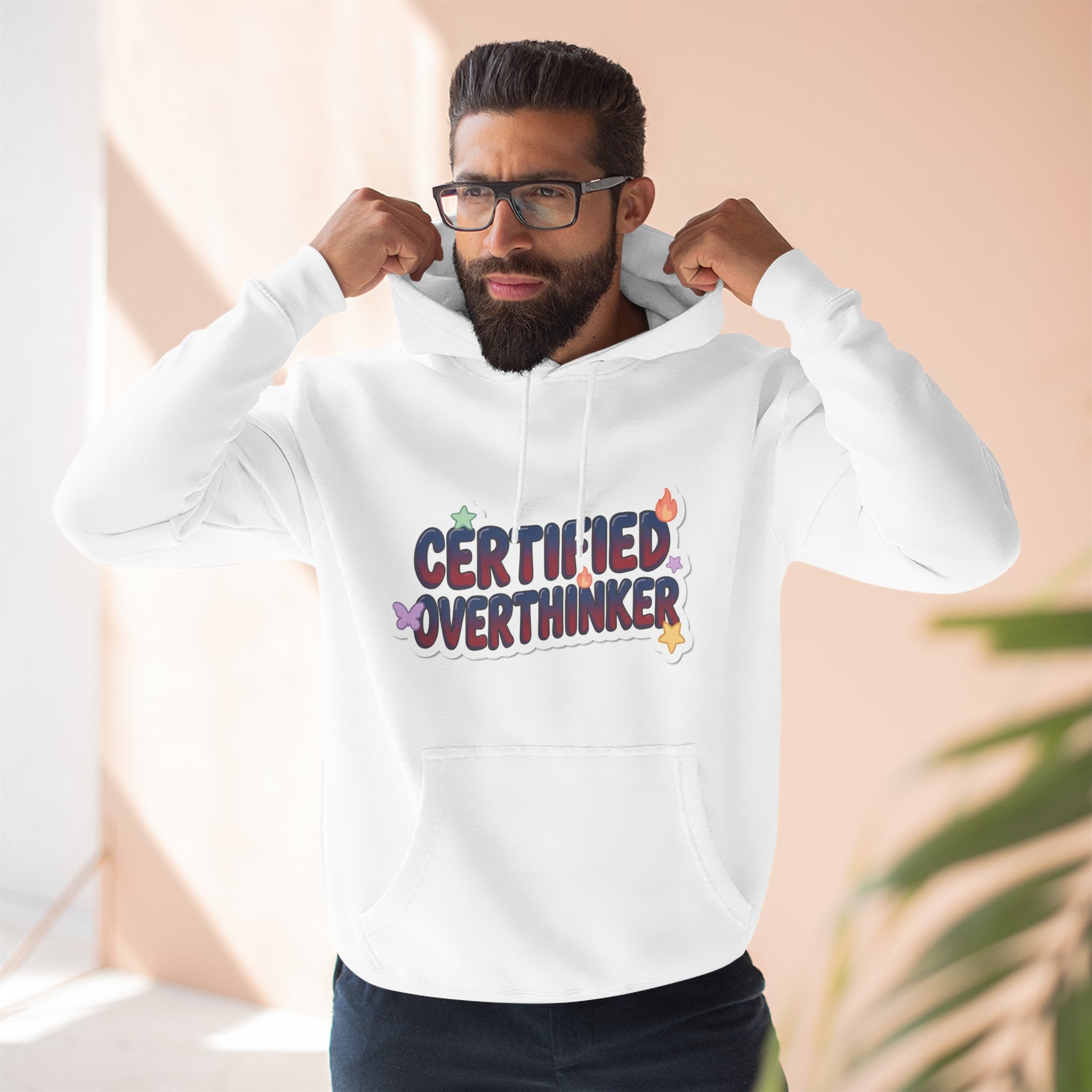 Hoodie — 'Certified Overthinker' & 'Anti Surfing Sun Club' Graphic Pullover | Noorve | Hoodie