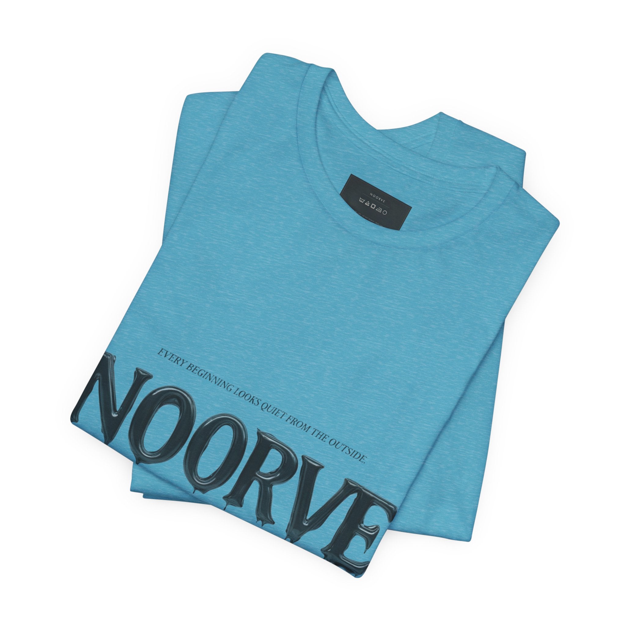 Noorve Drip Logo T-Shirt — Graphic White Tee with Gothic Dripping Text