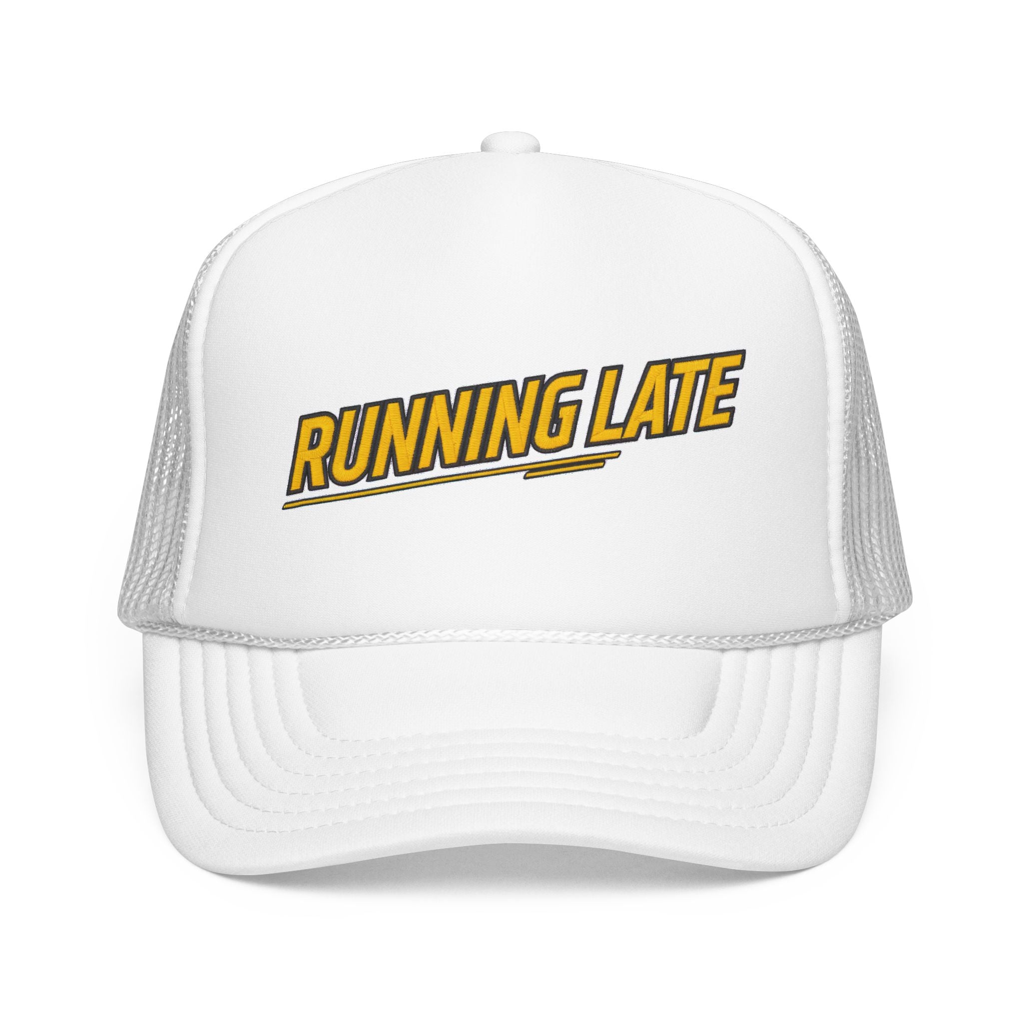 Running Late Trucker Hat — Vintage Mesh Edition
