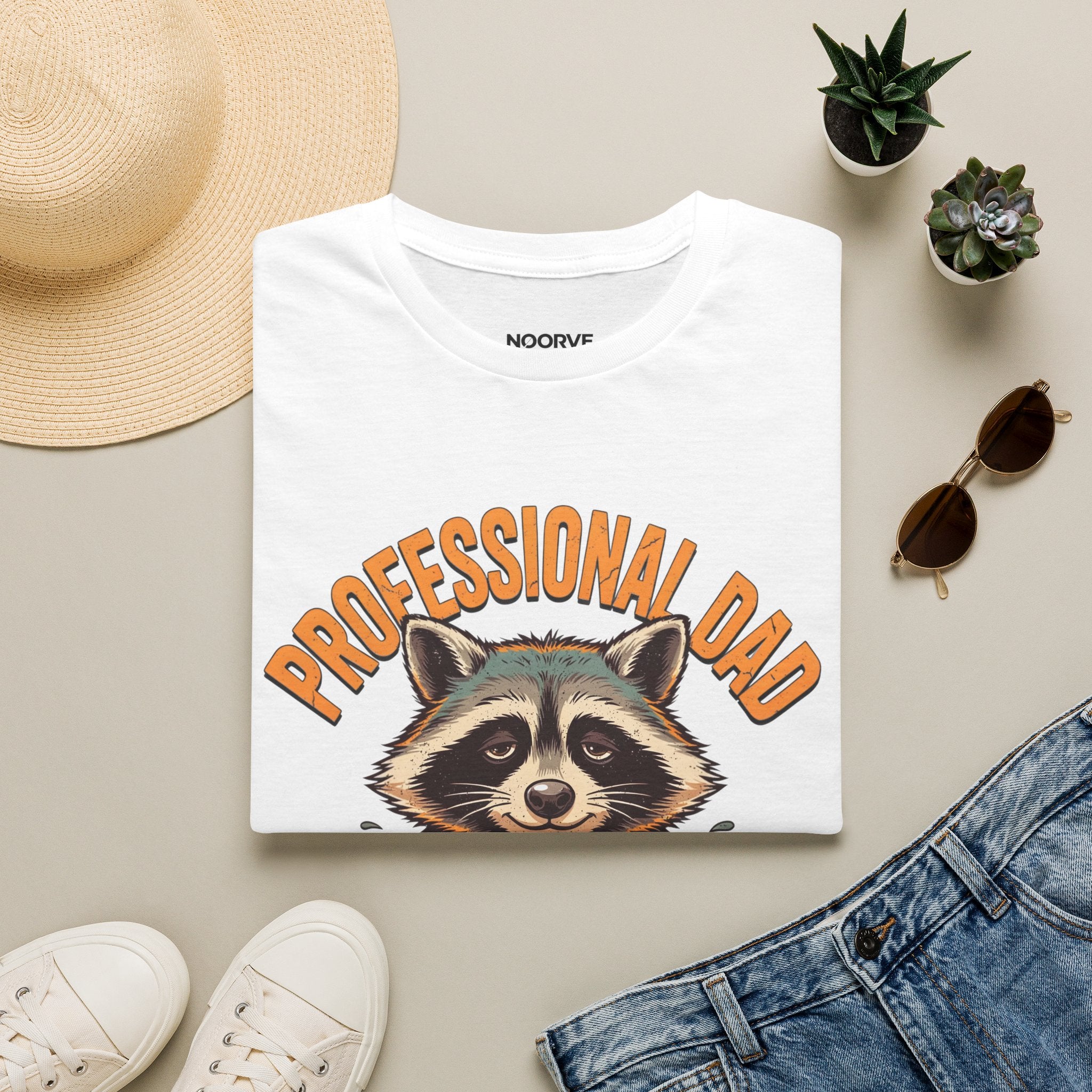 Dad T-Shirt — “Professional Dad, Amateur Sleeper” Raccoon Graphic Tee