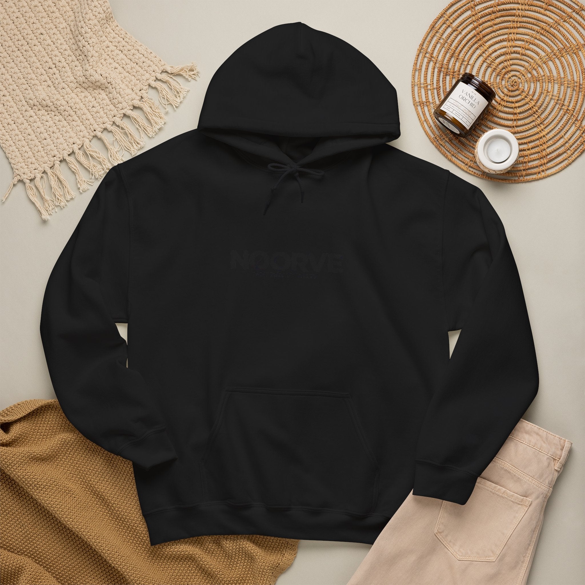 Noorve 'ISHQ' Script Hoodie — Floral Arabic Love Graphic Pullover