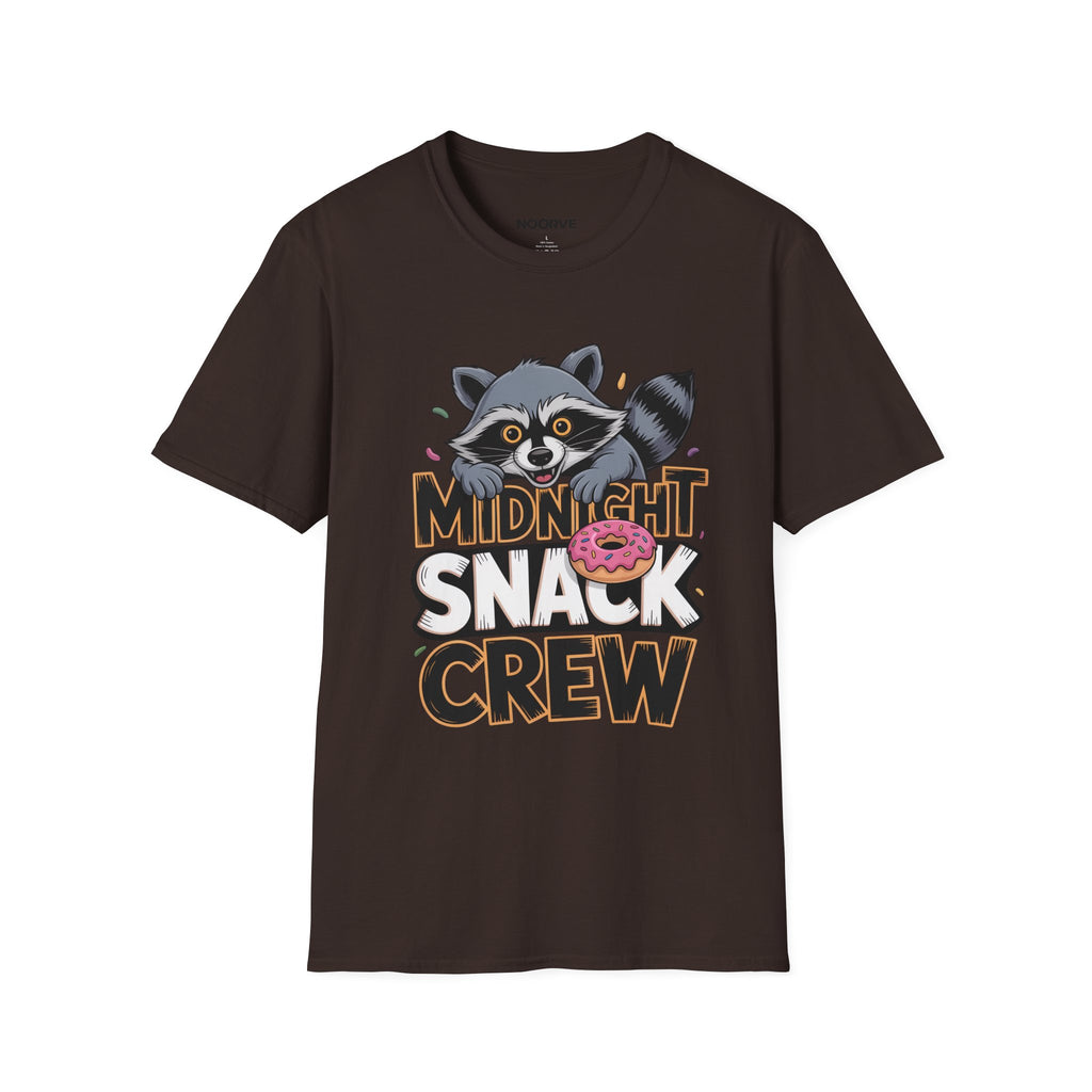 Midnight Snack Crew T-Shirt — Cute Raccoon Donut Tee