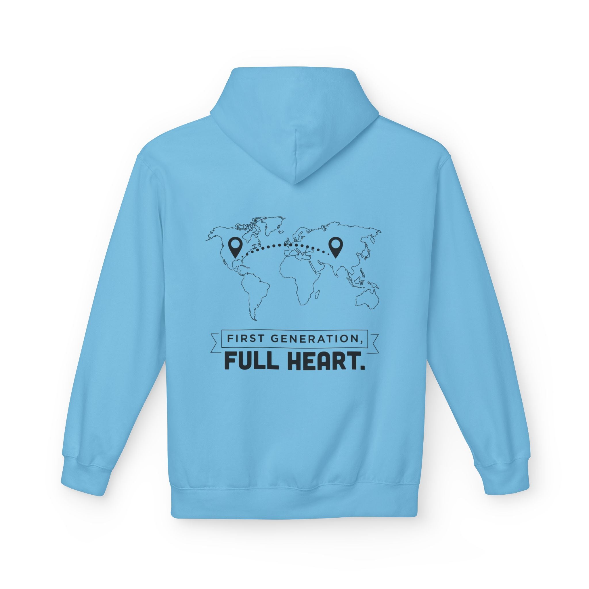 NoCrve 'First Generation, Full Heart' Hoodie — Inspirational Travel Map Pullover