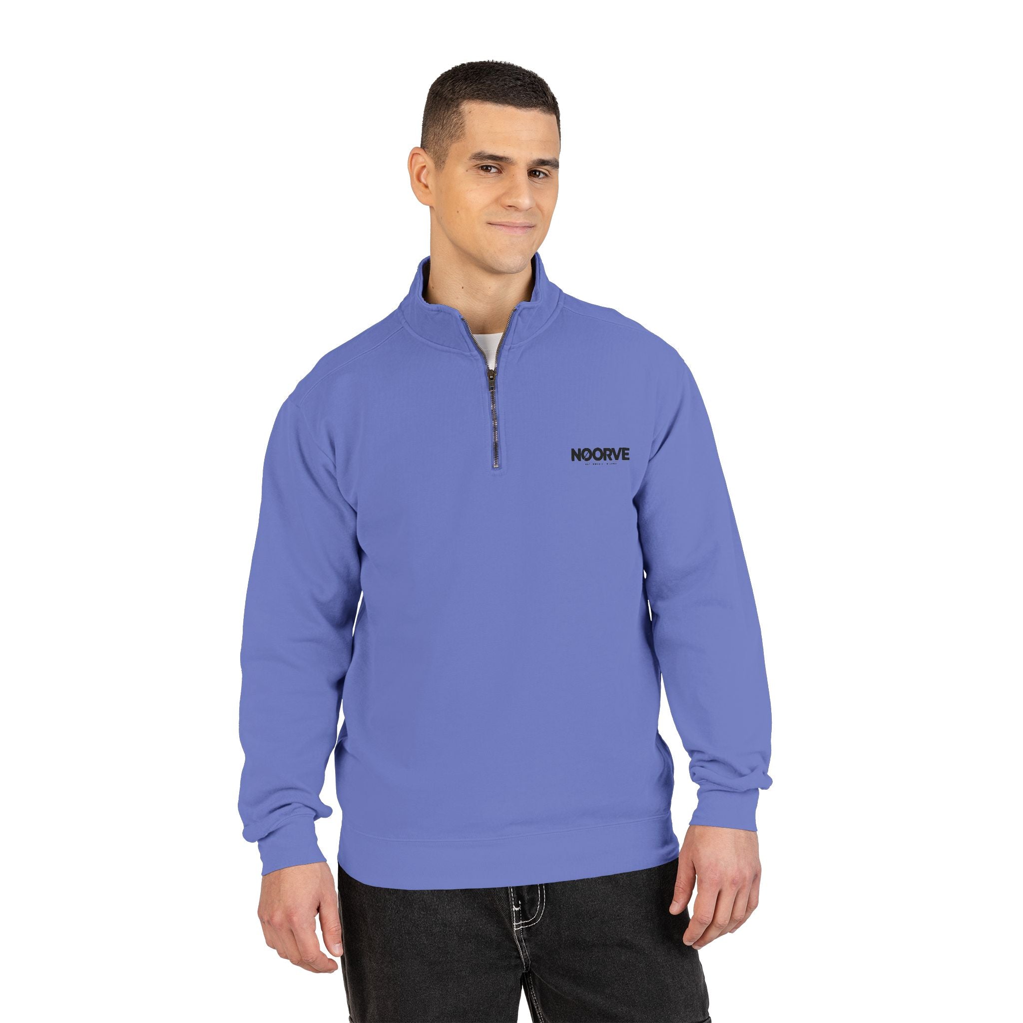 Quarter-Zip Sweatshirt — "Midnight Snack Crew" Raccoon Graphic