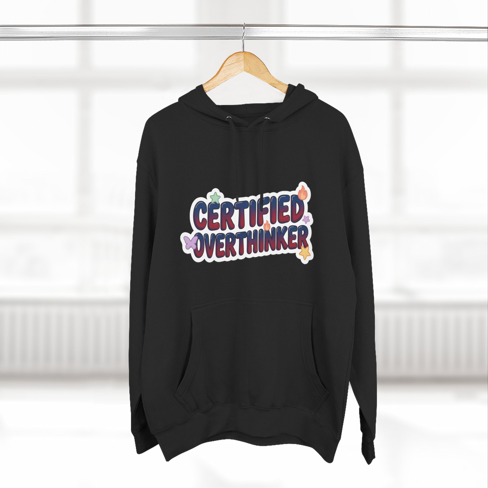 Hoodie — 'Certified Overthinker' & 'Anti Surfing Sun Club' Graphic Pullover