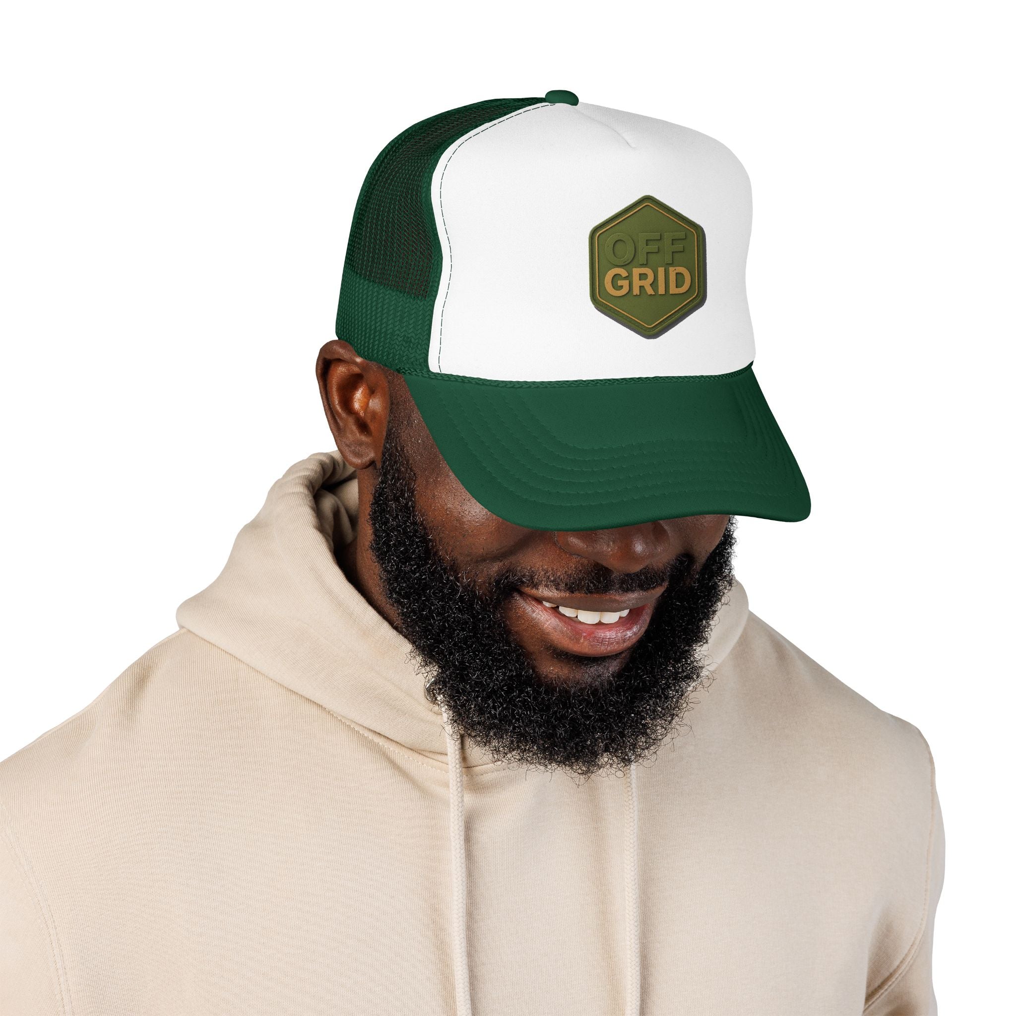 Off Grid Trucker Hat — Outdoor Adventure Foam Mesh Cap