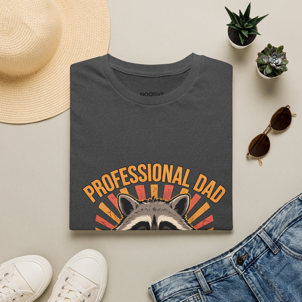 Dad T-Shirt – Professional Dad, Amateur Sleeper Cute Raccoon Father's Day Tee | Noorve | T-Shirt