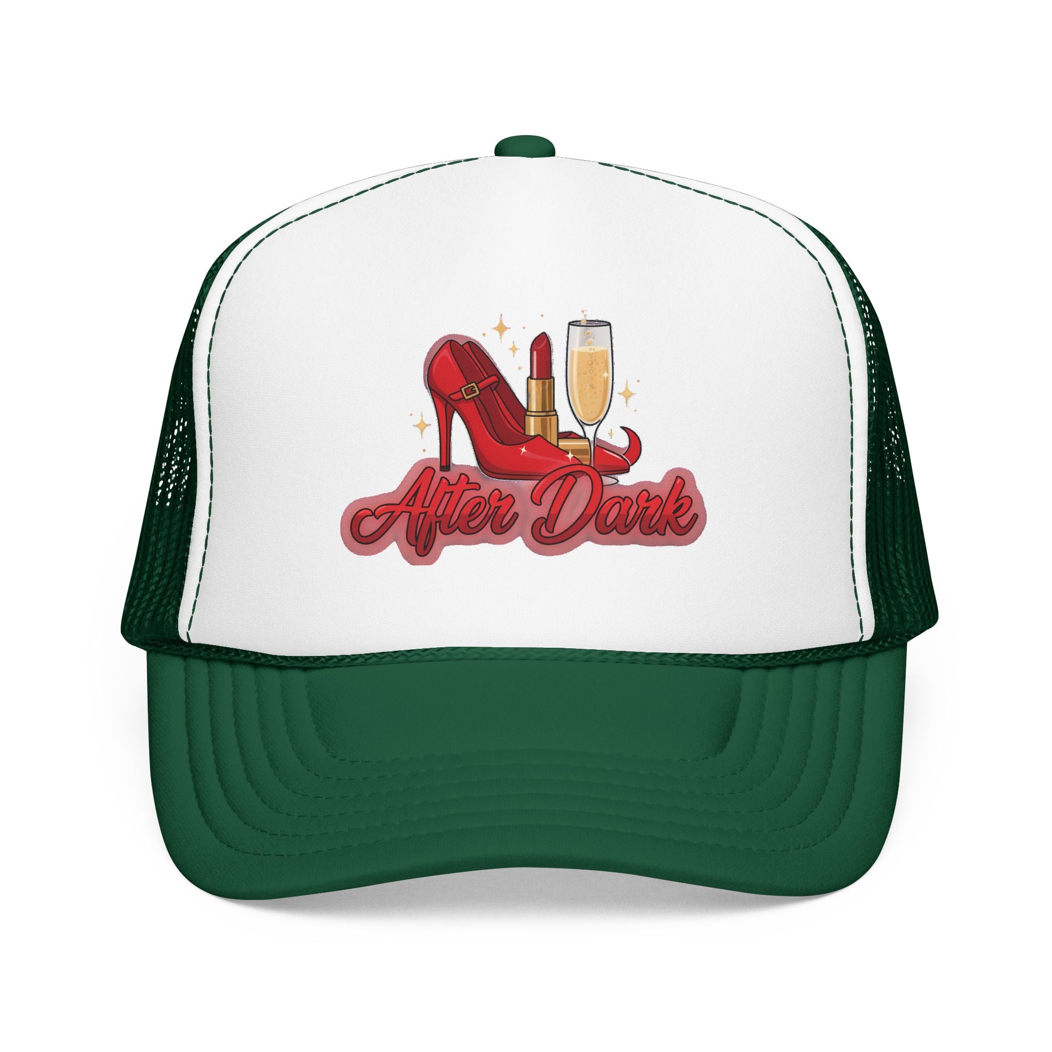After Dark Trucker Hat — Red Heels & Champagne Foam Cap | Noorve | Hats