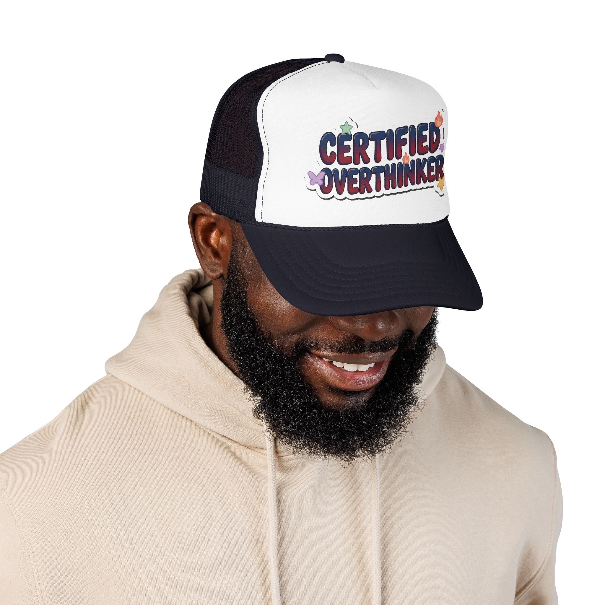 Trucker Hat — "Certified Overthinker" Foam Patch Cap