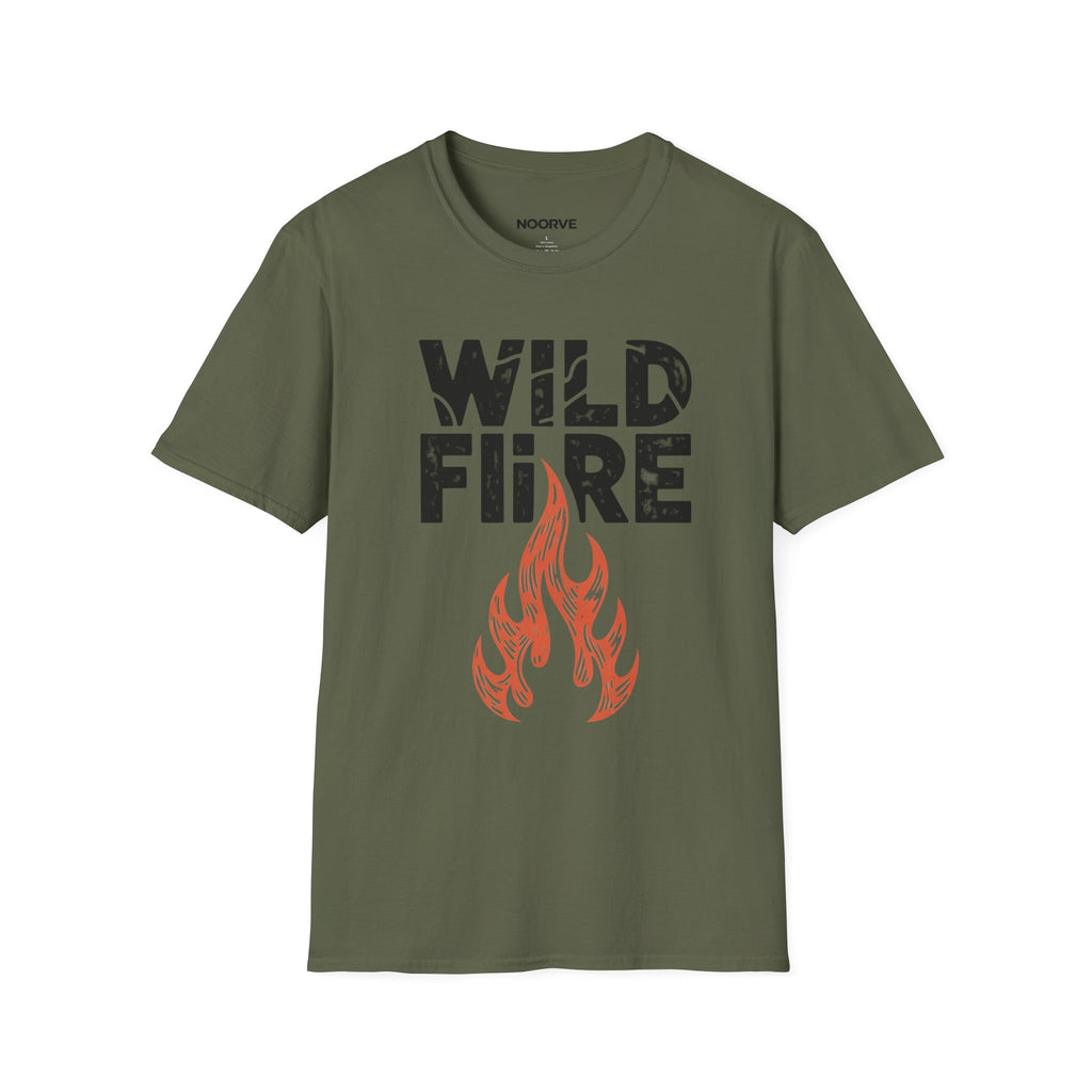 Wild Fire Graphic T‑Shirt — Bold Flame Typography Tee