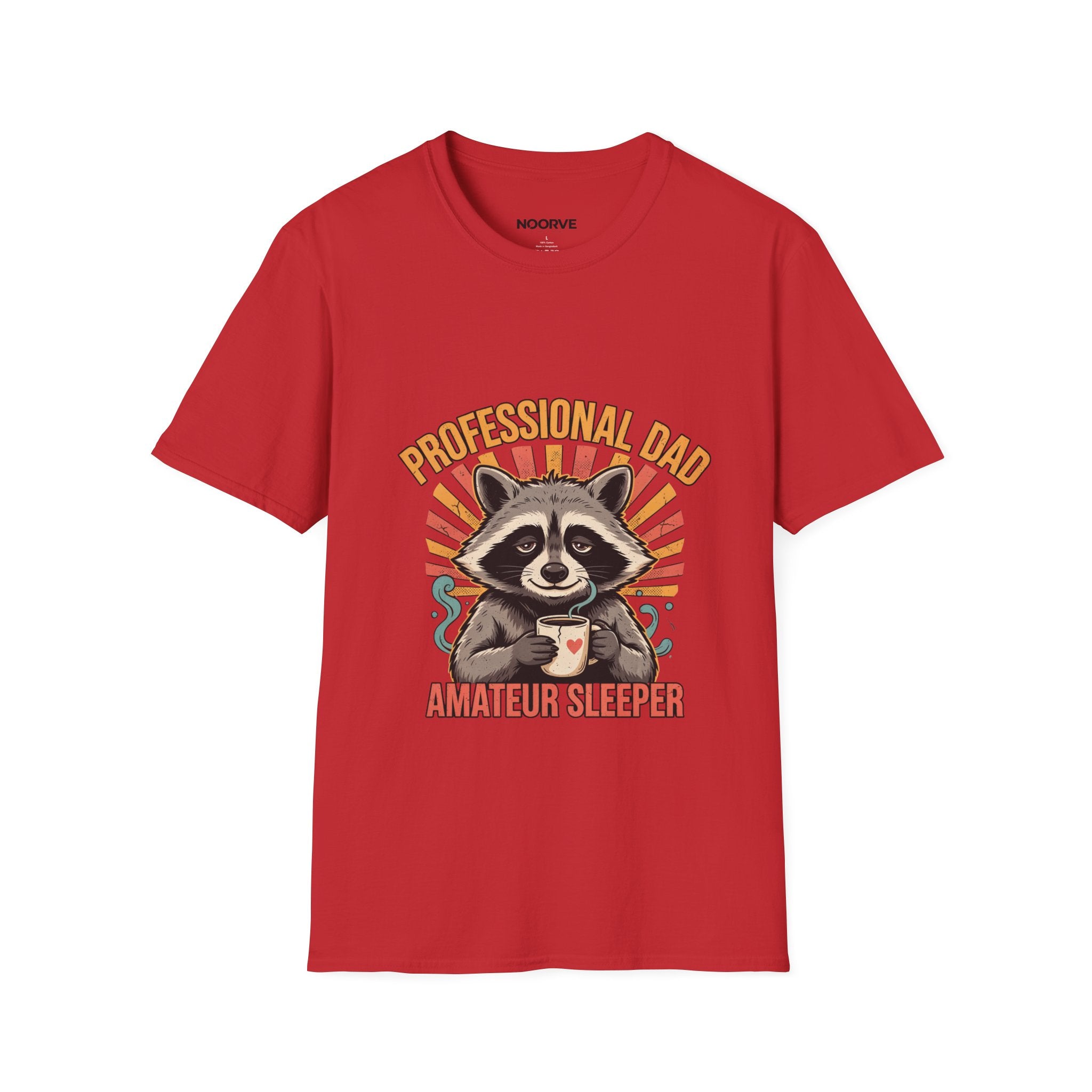 Dad T-Shirt – “Professional Dad, Amateur Sleeper” Cute Raccoon Father’s Day Tee