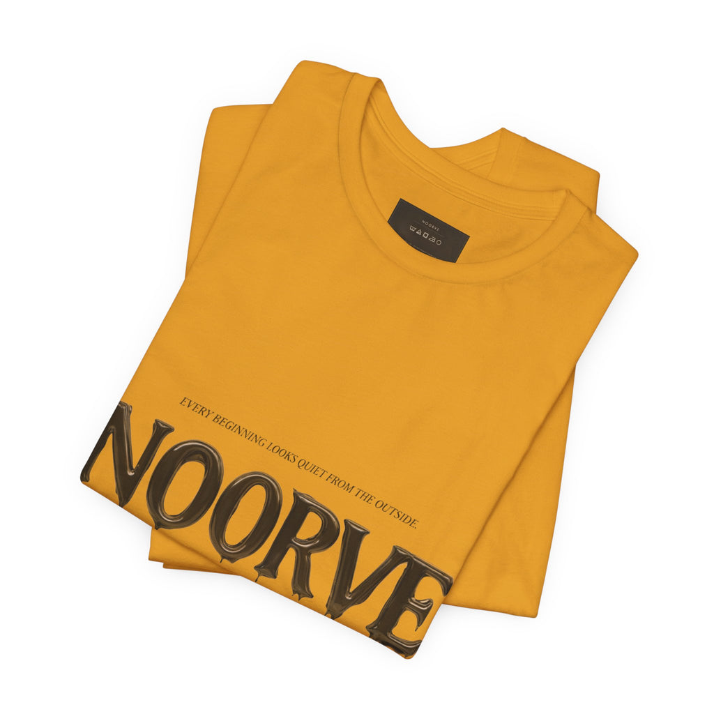 Noorve Drip Logo T-Shirt — Graphic White Tee with Gothic Dripping Text