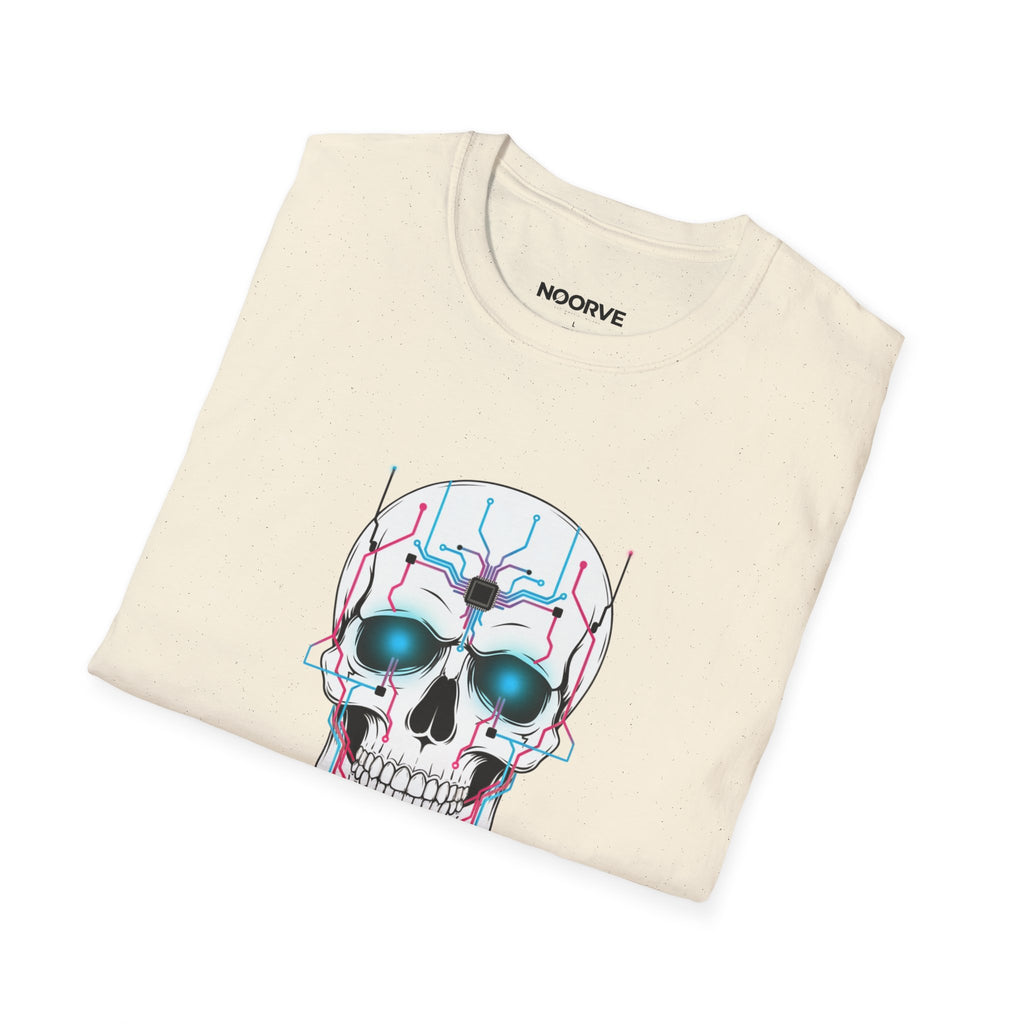 Cyber Skull T‑Shirt — 'Human Powered' Retro Futuristic Graphic Tee