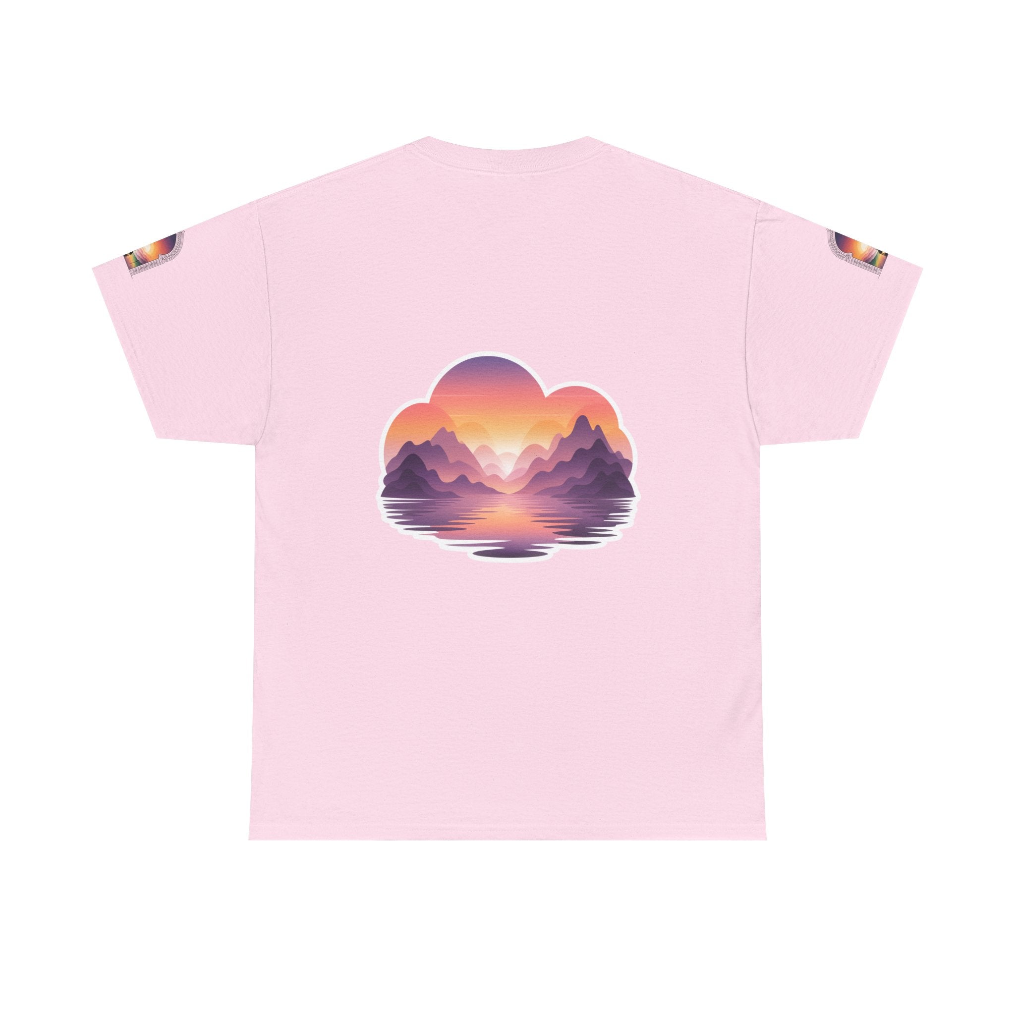 Sunset Mountain Landscape Tee - Retro Nature Graphic T-Shirt