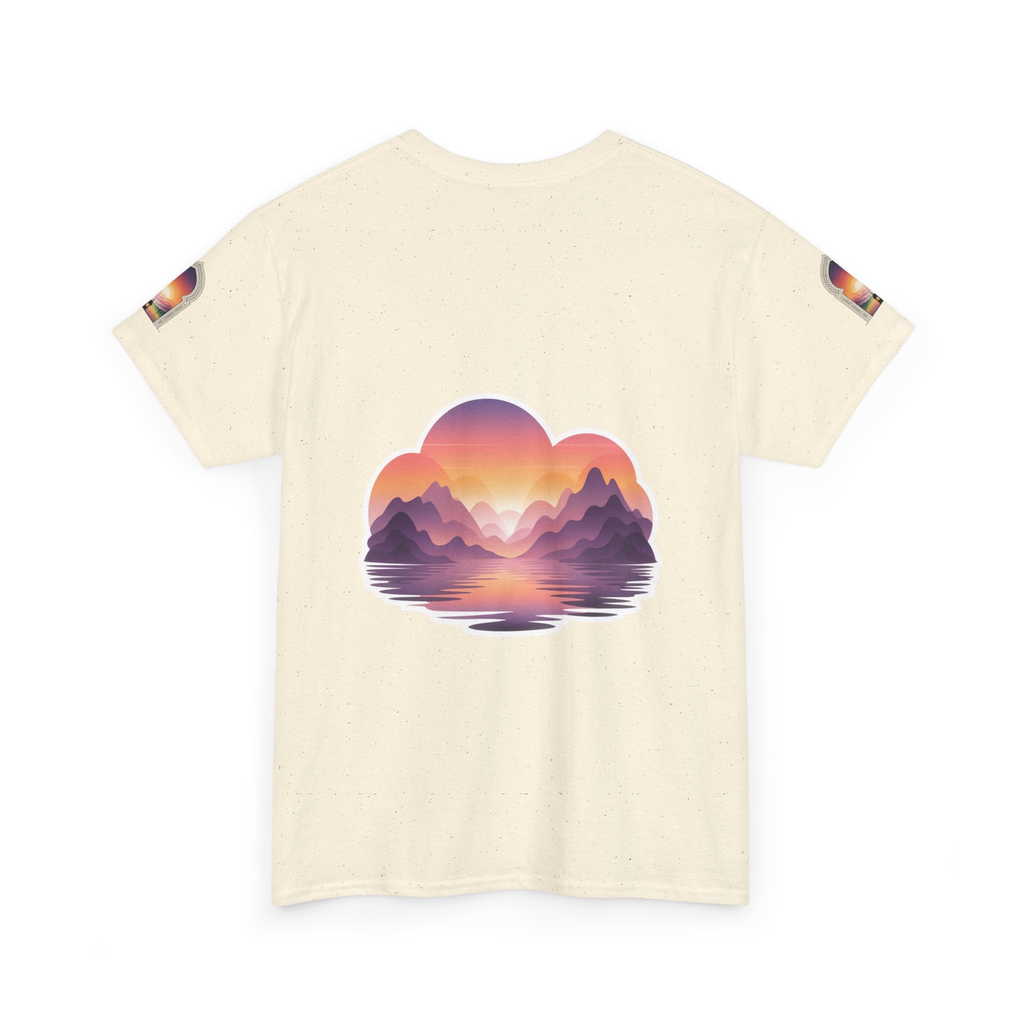 Sunset Mountain Landscape Tee - Retro Nature Graphic T-Shirt