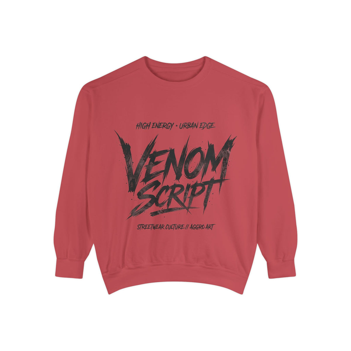 Venom Script Graphic Sweatshirt — Urban High-Energy Streetwear