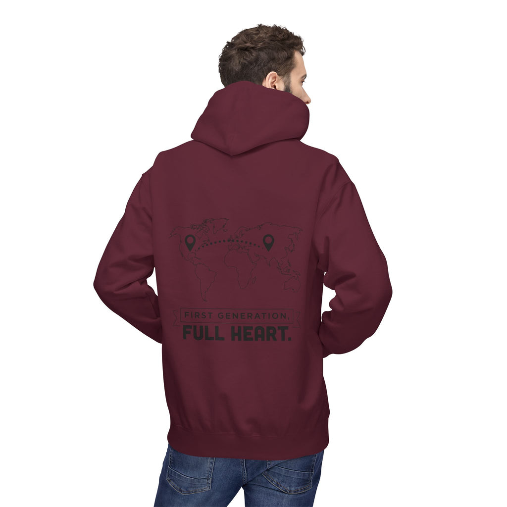 NoCrve 'First Generation, Full Heart' Hoodie — Inspirational Travel Map Pullover