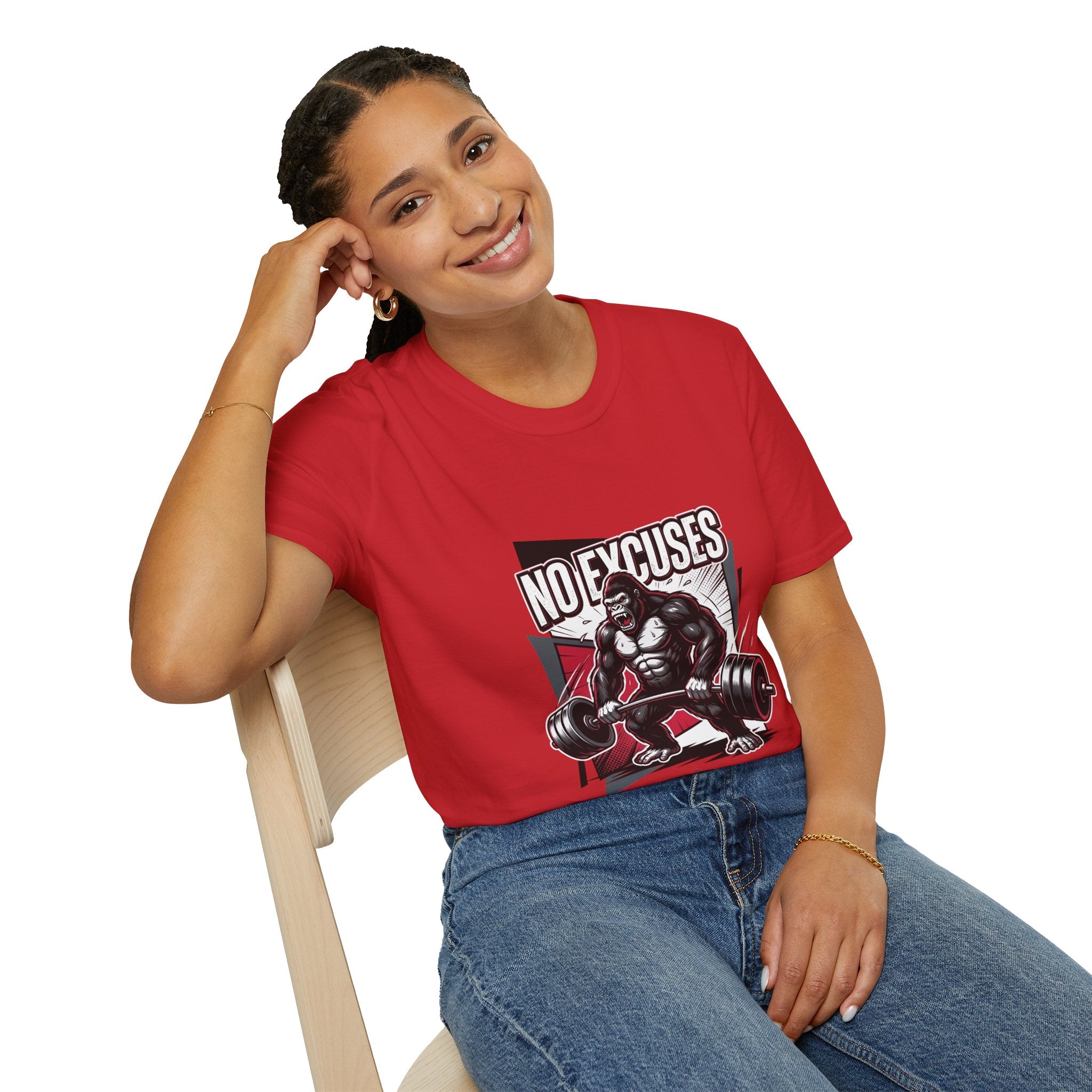 No Excuses T-Shirt — Motivational Gym Gorilla Fitness Tee