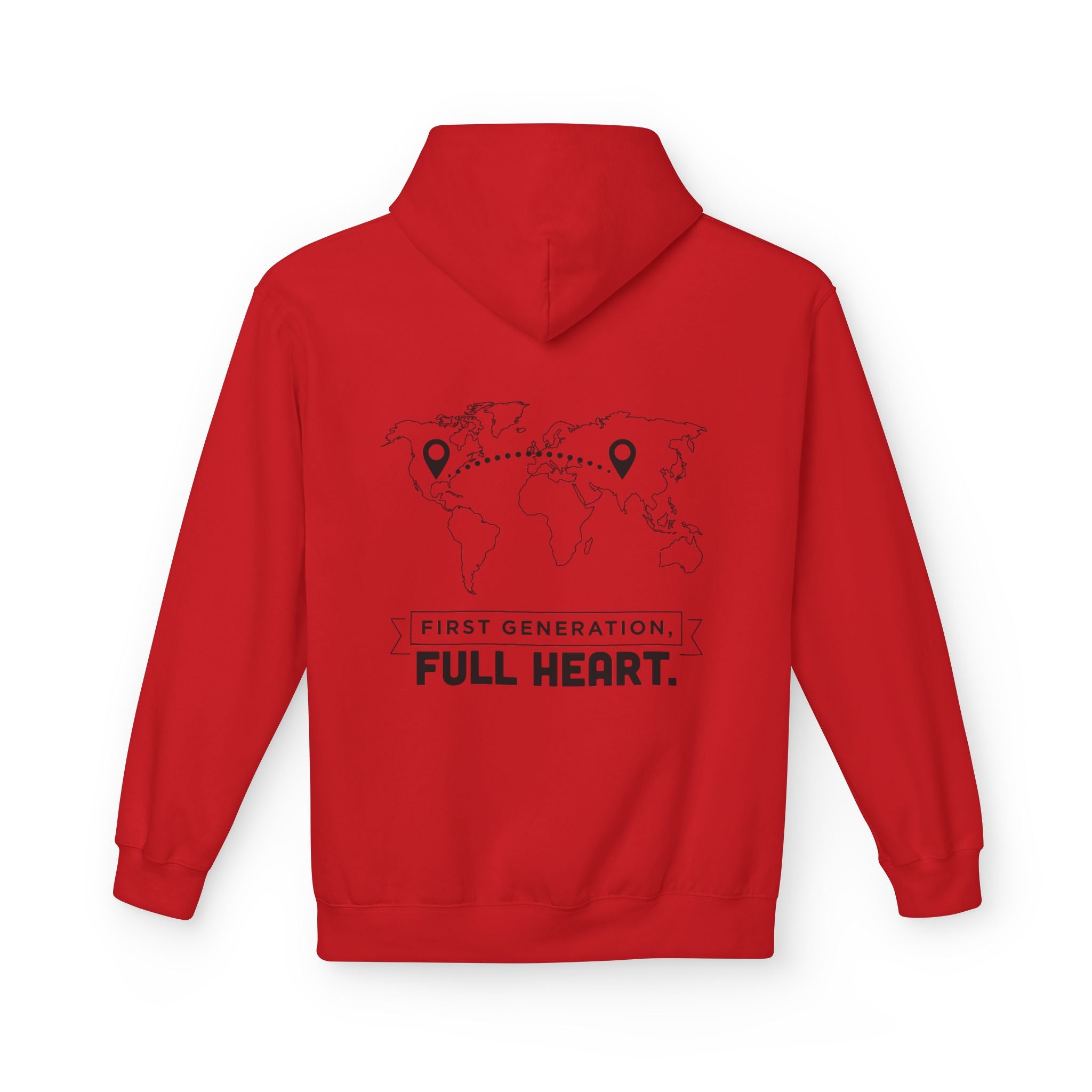 NoCrve 'First Generation, Full Heart' Hoodie — Inspirational Travel Map Pullover