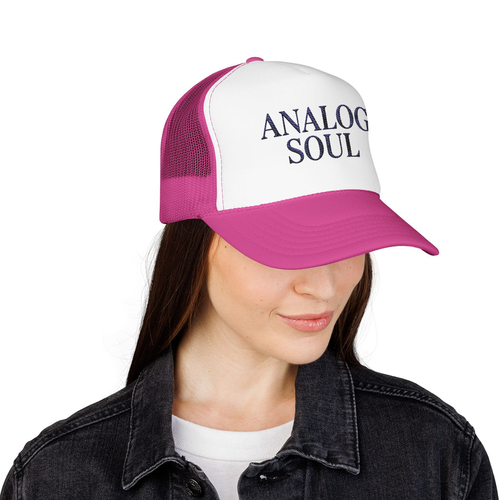 Analog Soul Trucker Hat — Retro Music-Inspired Foam Mesh Cap