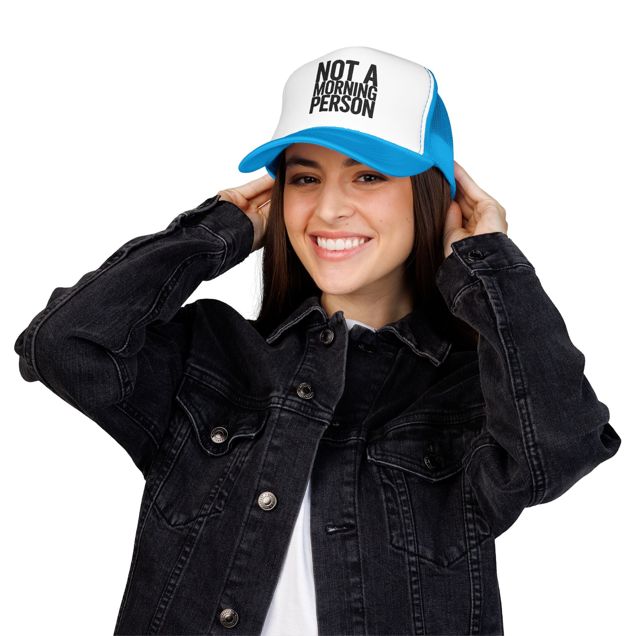 Trucker Hat — NOLA Music Person Glitter Text Foam Mesh Cap