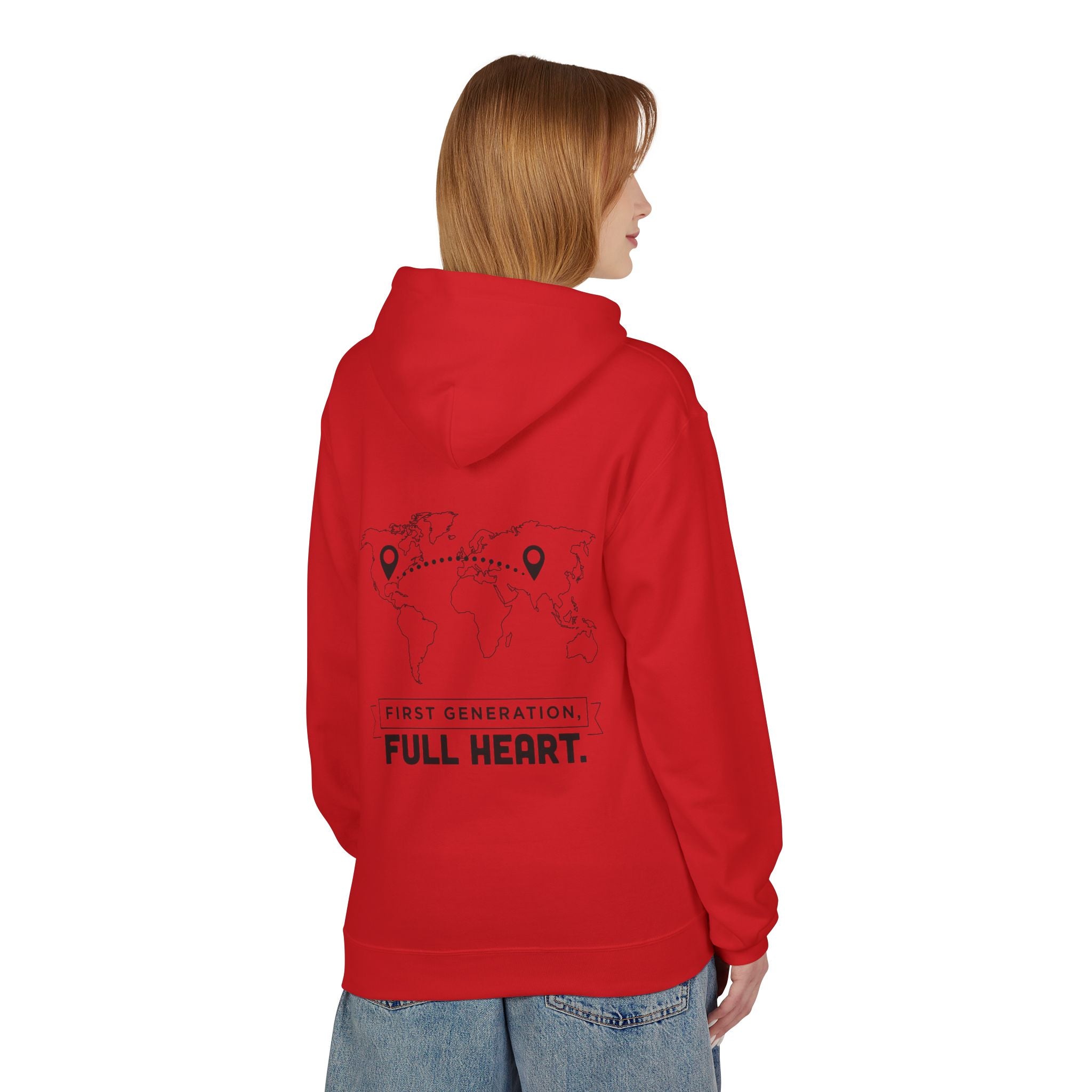 NoCrve 'First Generation, Full Heart' Hoodie — Inspirational Travel Map Pullover