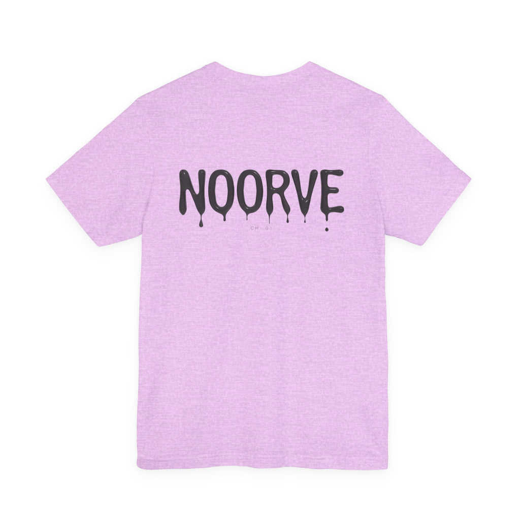 Noorve Drip Logo T-Shirt — Graphic White Tee with Gothic Dripping Text