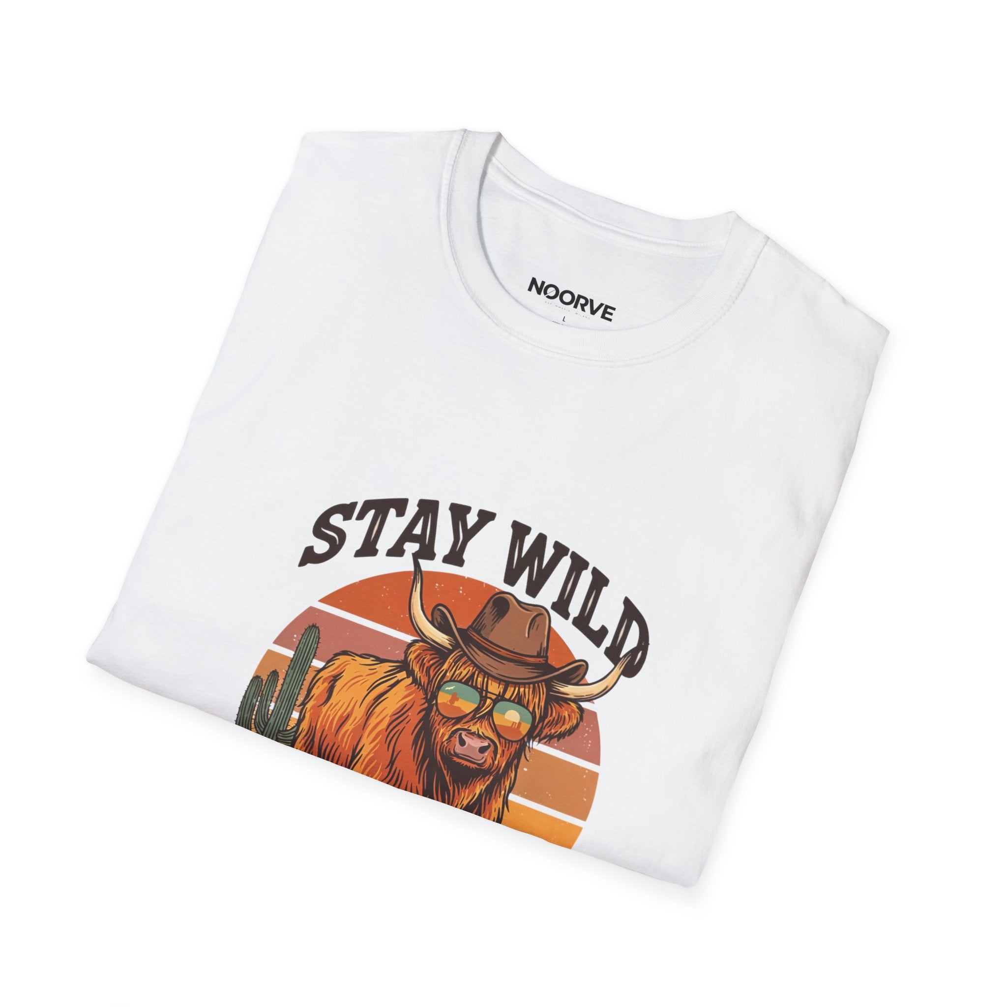Stay Wild Longhorn T-Shirt — Retro Western Cow Skull Graphic Tee