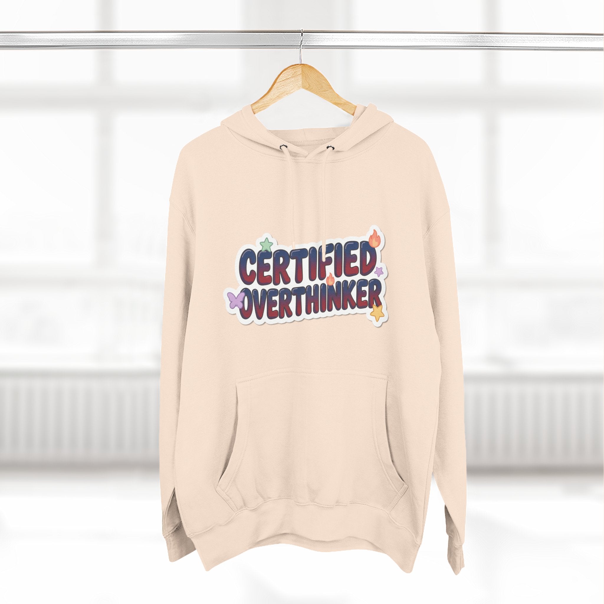 Hoodie — 'Certified Overthinker' & 'Anti Surfing Sun Club' Graphic Pullover