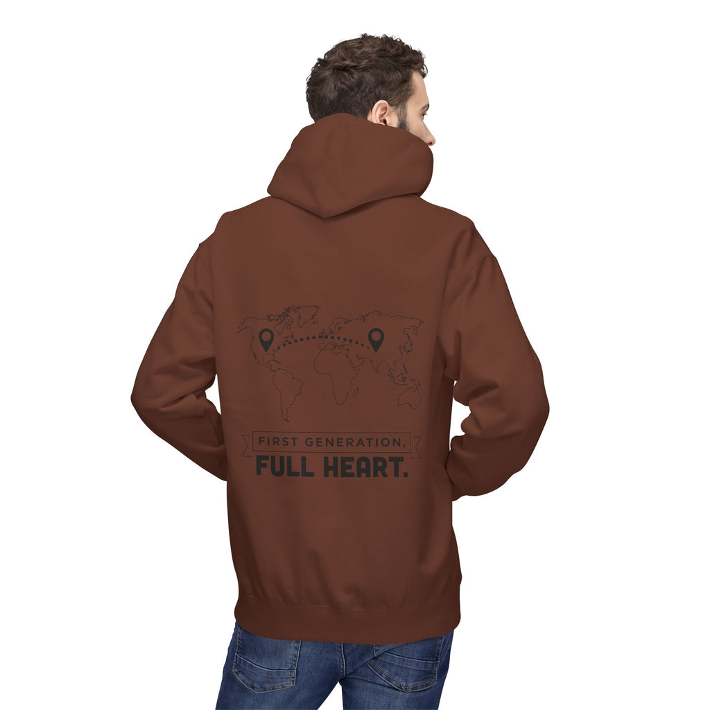NoCrve 'First Generation, Full Heart' Hoodie — Inspirational Travel Map Pullover