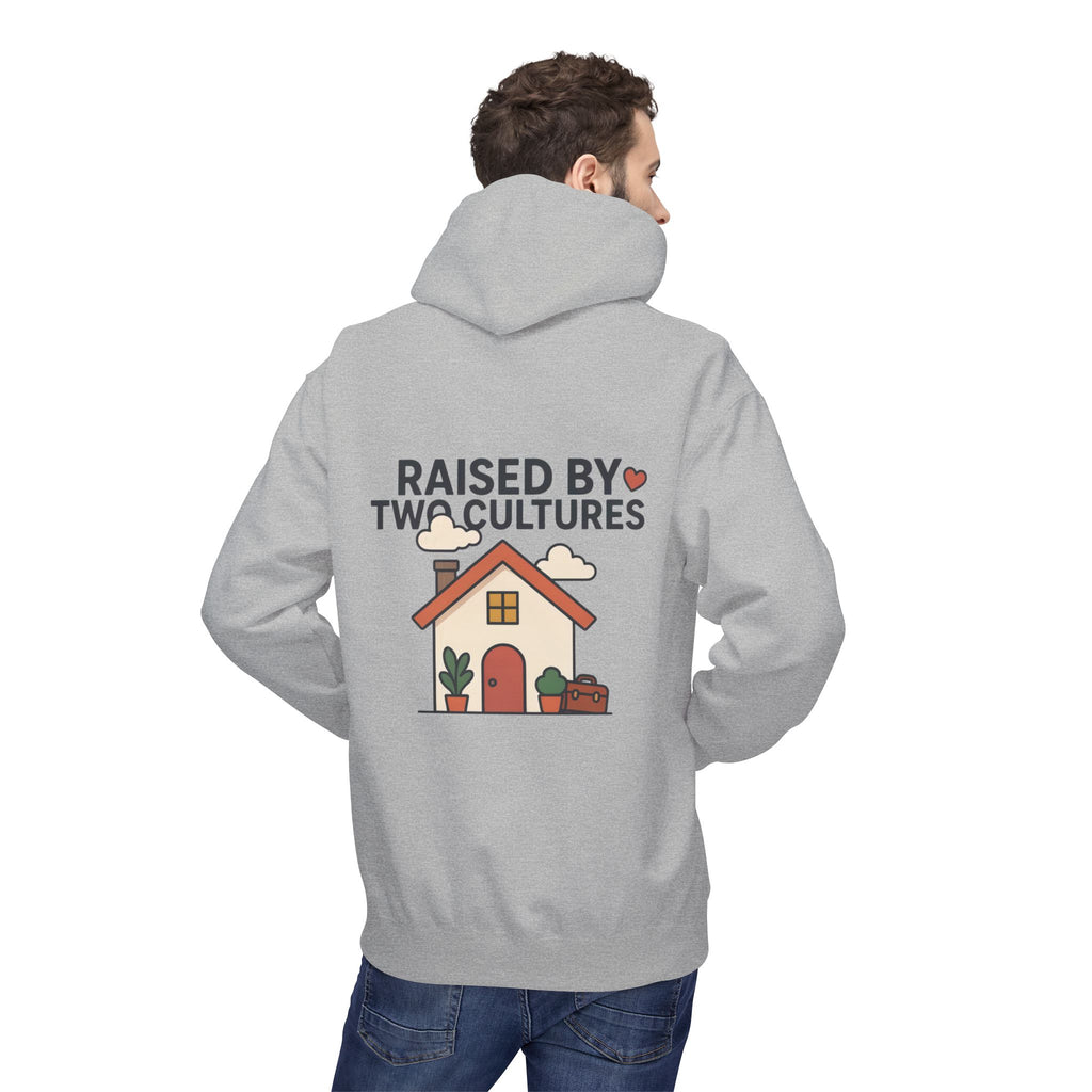 Raised by Two Cultures Hoodie — Multicultural Home Graphic Pullover