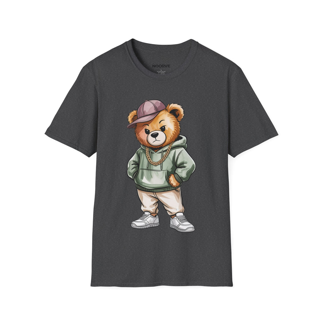 Casual Bear Graphic T-Shirt — Cool Teddy in Hoodie & Cap