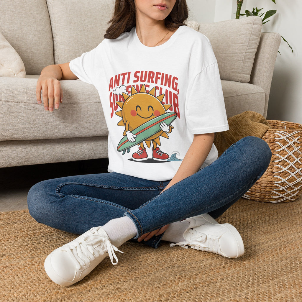 Anti Surfing Sun Club T-Shirt — Funny Retro Surfing Graphic Tee