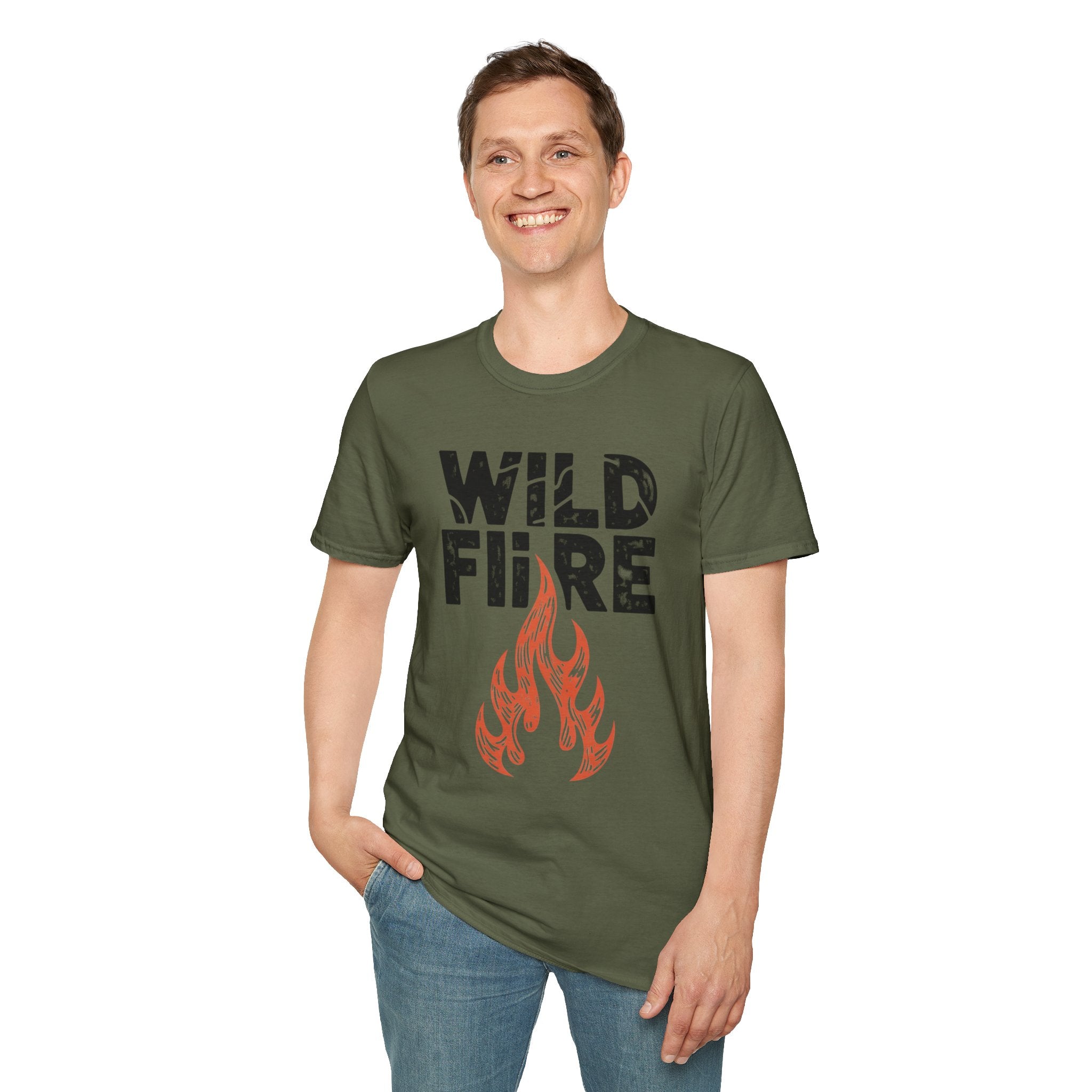 Wild Fire Graphic T‑Shirt — Bold Flame Typography Tee