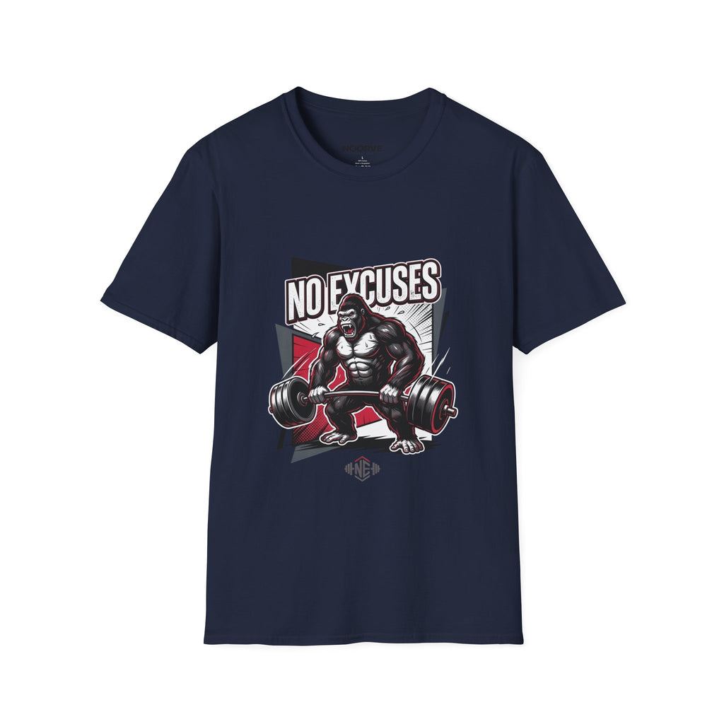 No Excuses T-Shirt — Motivational Gym Gorilla Fitness Tee