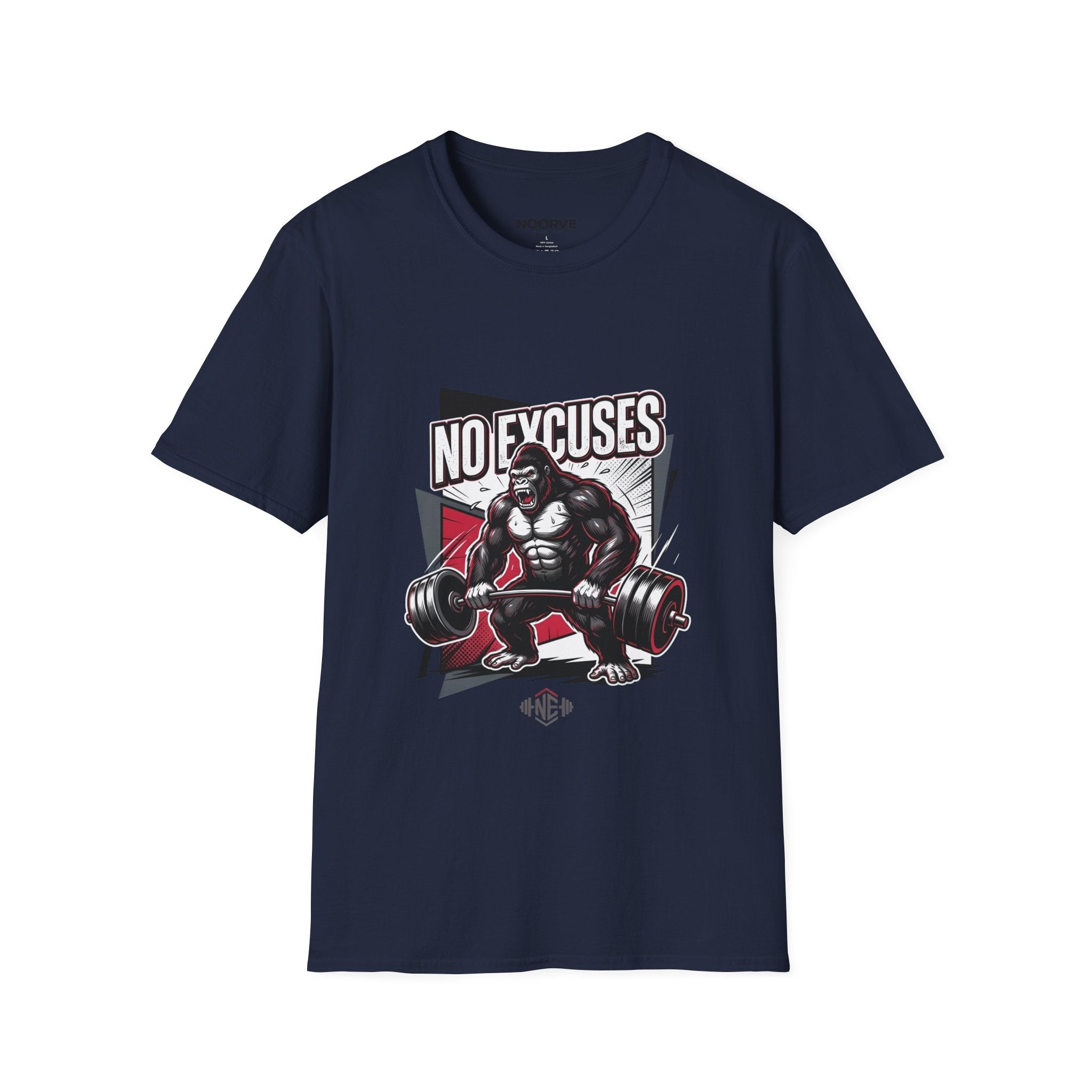 No Excuses T-Shirt — Motivational Gym Gorilla Fitness Tee