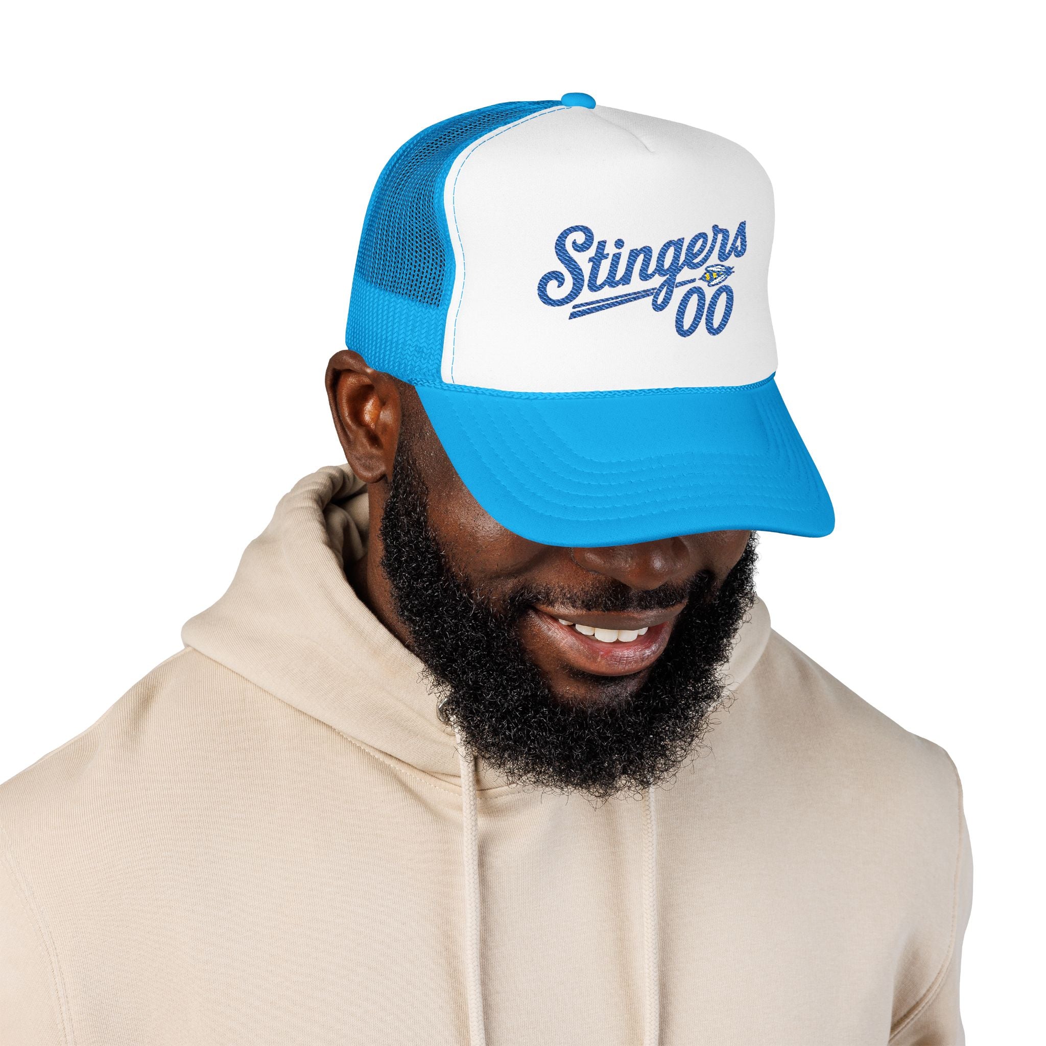 Stingers '00 Trucker Hat — Vintage Script Foam Mesh Cap | Noorve | Hats