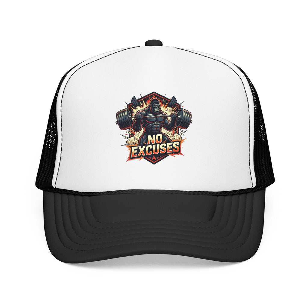Trucker Hat — 'No Excuses' Gym Skull Design | Noorve | Hats