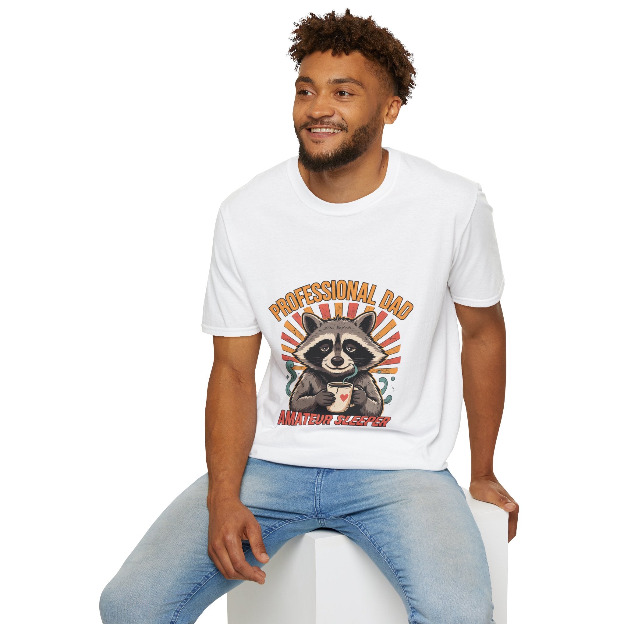 Dad T-Shirt – “Professional Dad, Amateur Sleeper” Cute Raccoon Father’s Day Tee