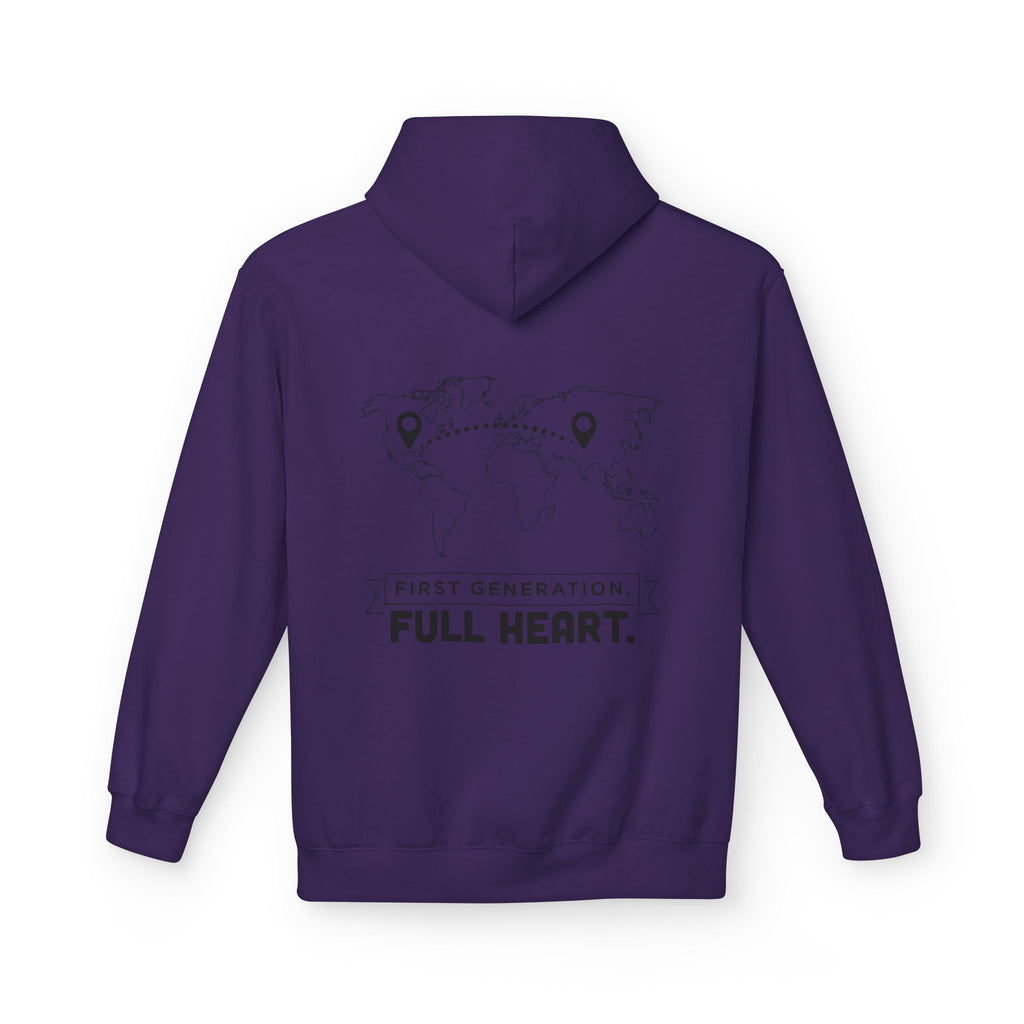 NoCrve 'First Generation, Full Heart' Hoodie — Inspirational Travel Map Pullover